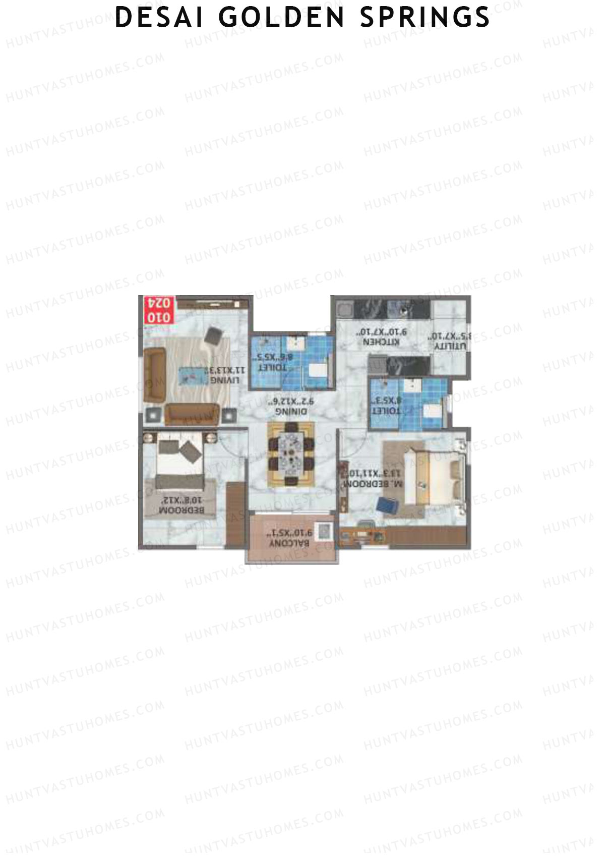 Desai Golden Springs Tower B Unit 24 Floor Plan