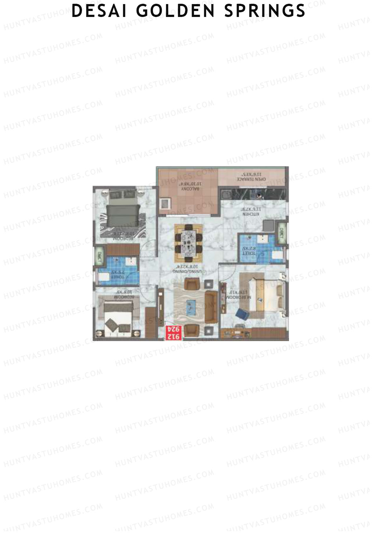 Desai Golden Springs Tower B Unit 24 Floor Plan