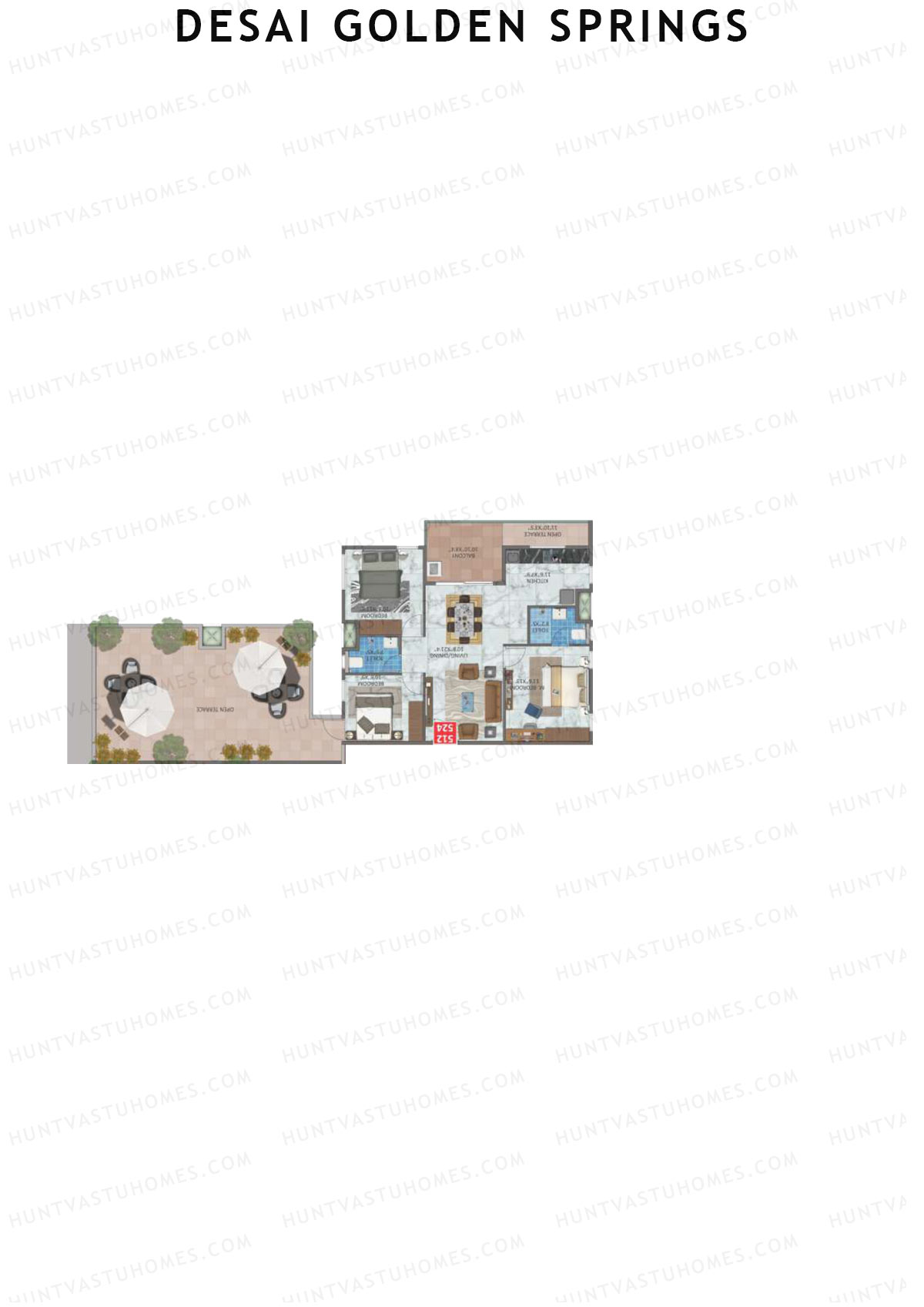 Desai Golden Springs Tower B Unit 24 Floor Plan
