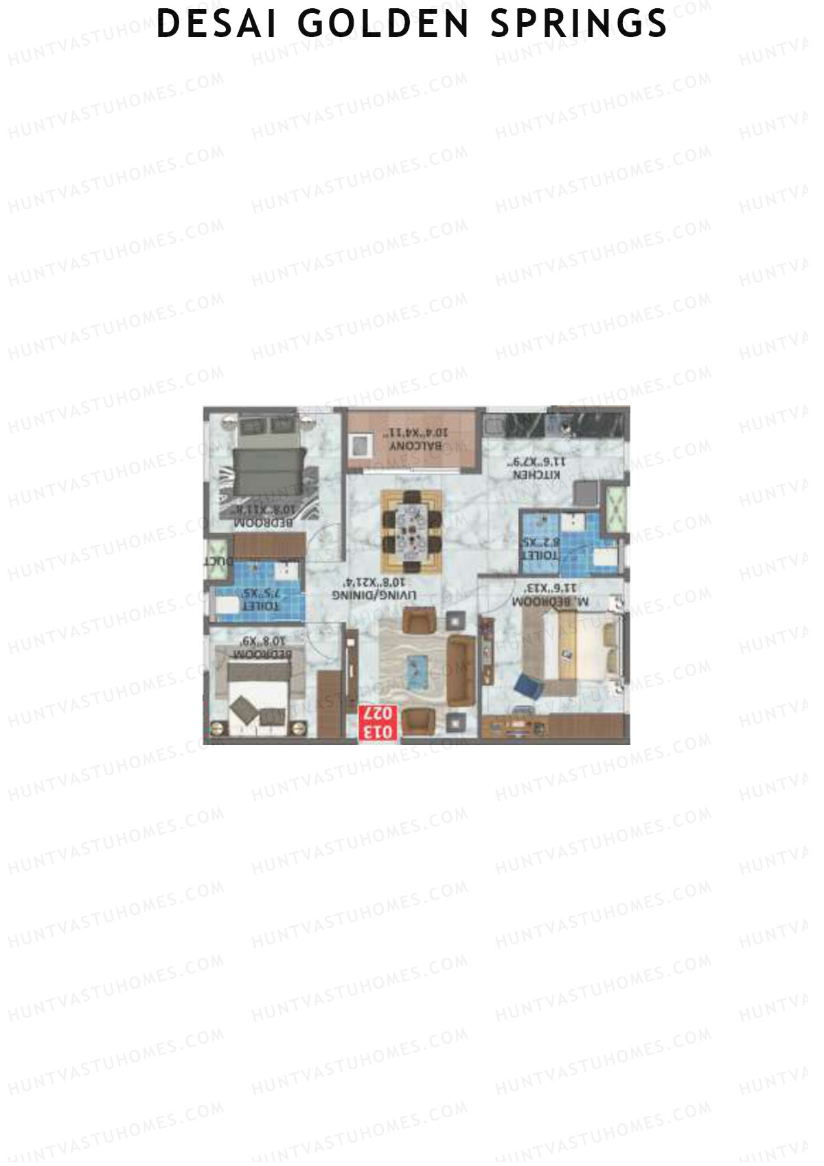 Desai Golden Springs Tower B Unit 25 Floor Plan