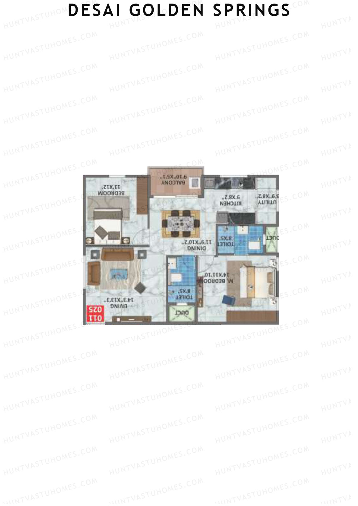 Desai Golden Springs Tower B Unit 25 Floor Plan