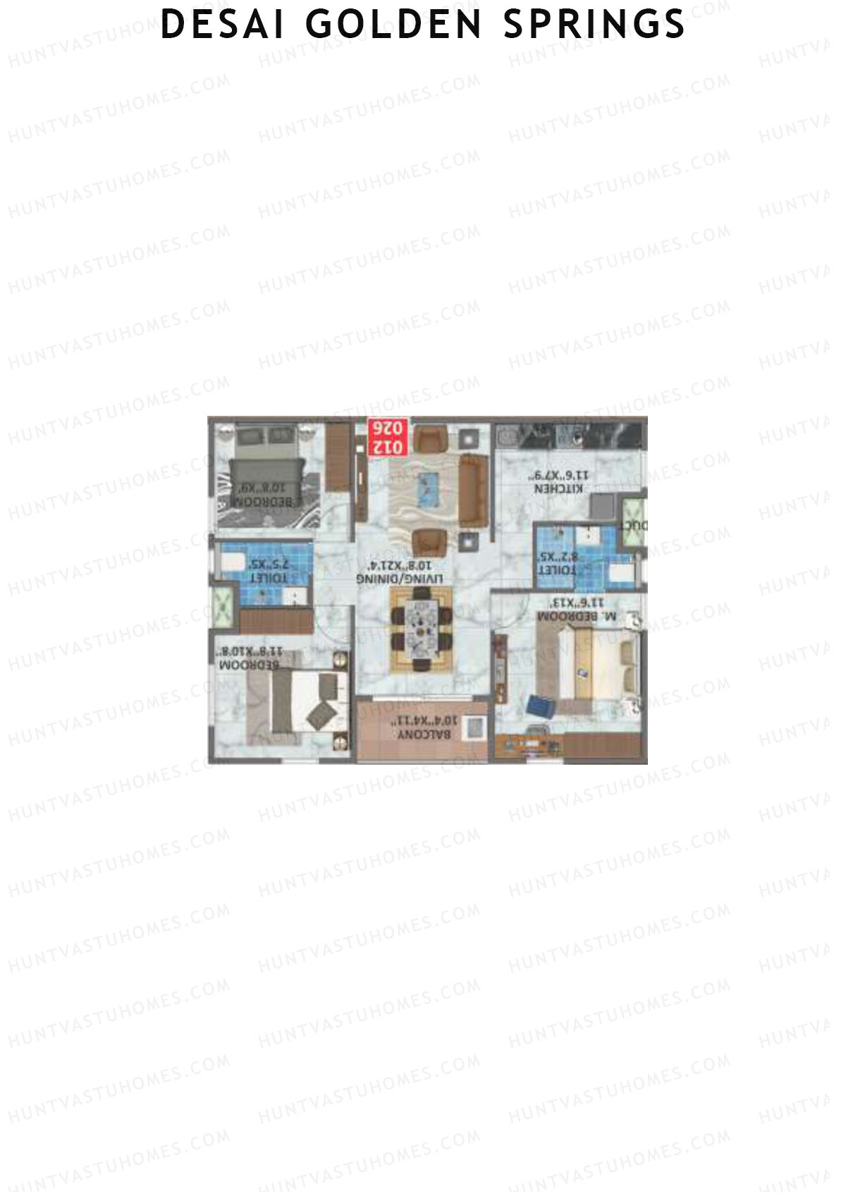 Desai Golden Springs Tower B Unit 26 Floor Plan