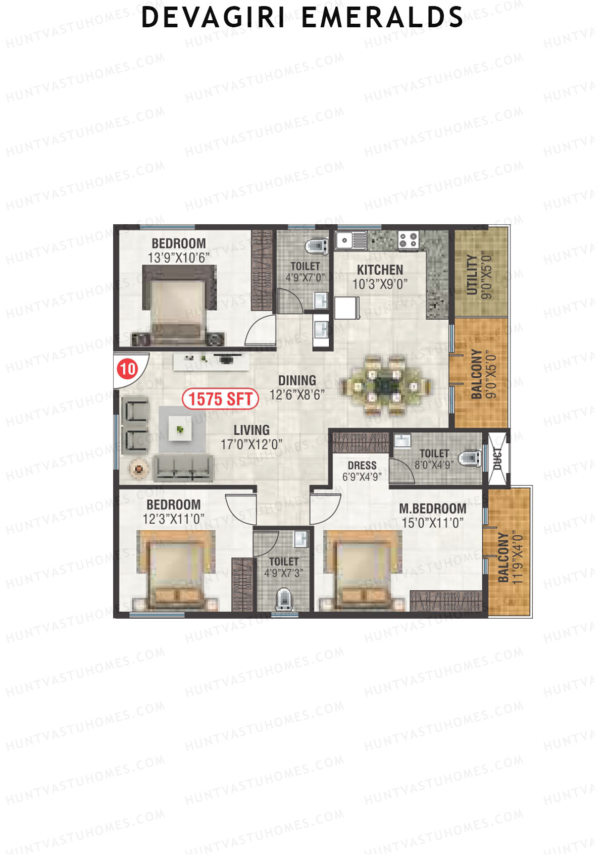 Devagiri Emeralds Tower 1 Unit 10 Floor Plan