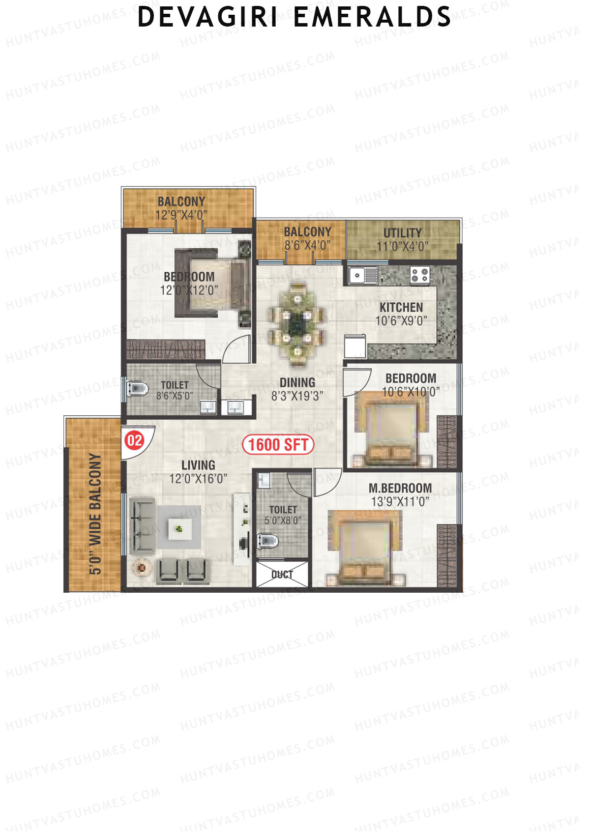 Devagiri Emeralds Tower 1 Unit 2 Floor Plan