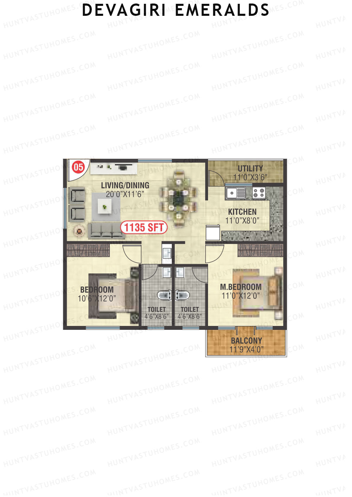 Devagiri Emeralds Tower 1 Unit 5 Floor Plan