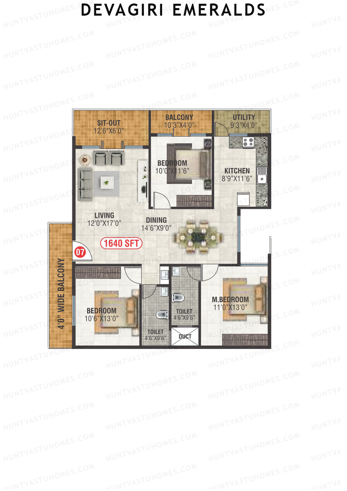 Devagiri Emeralds Tower 1 Unit 7 Floor Plan