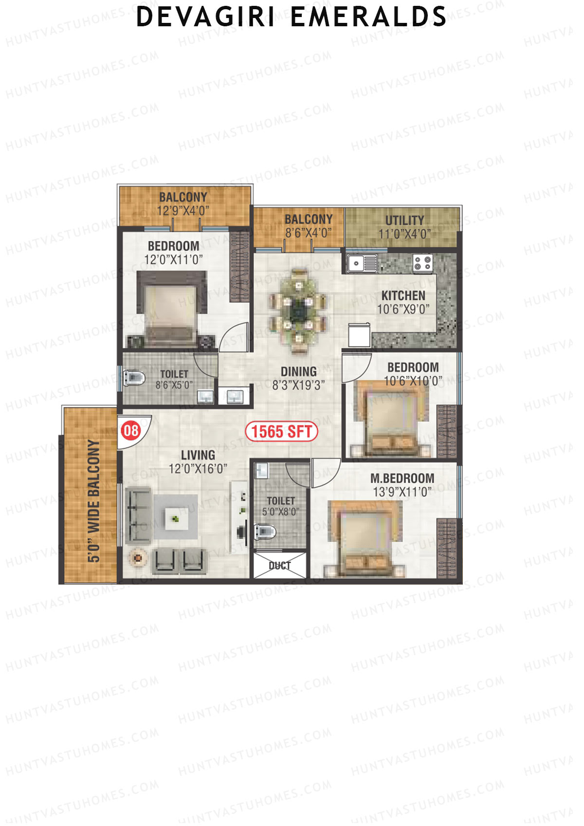 Devagiri Emeralds Tower 1 Unit 8 Floor Plan