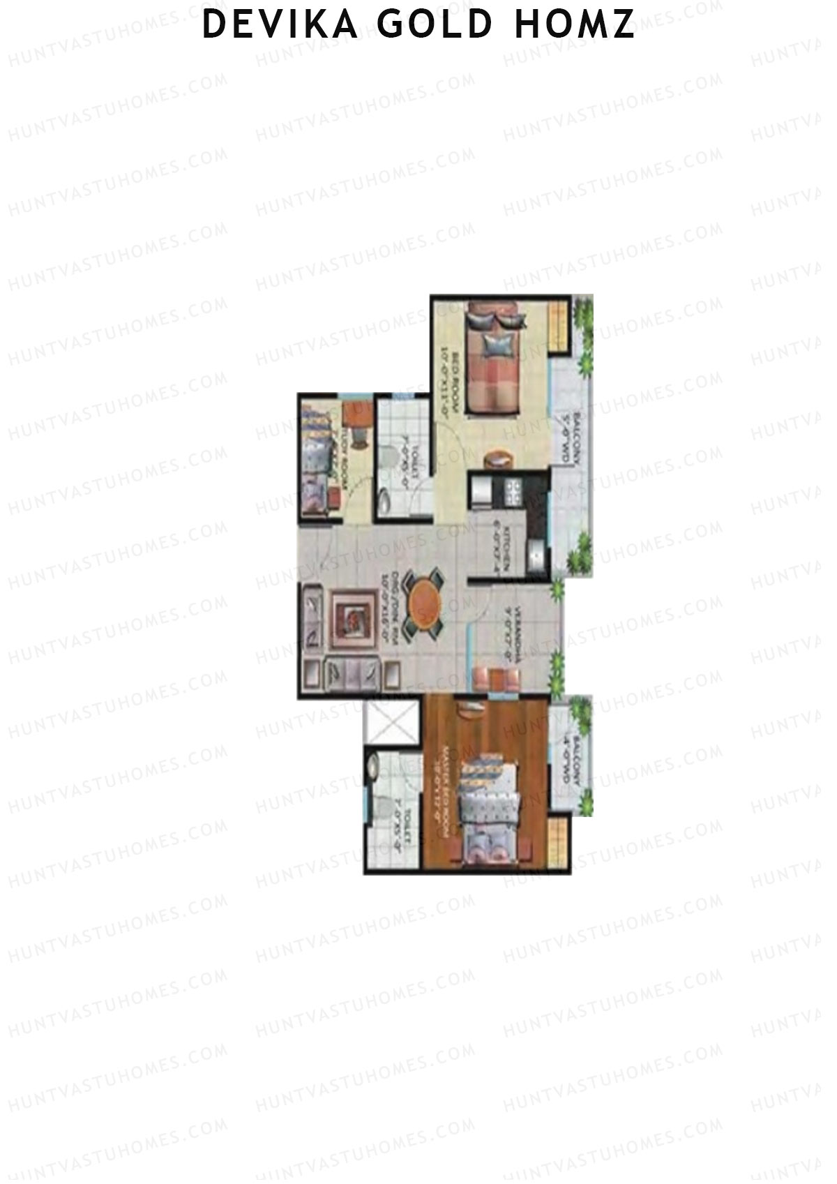 Devika Gold Homz Tower 4 Unit 8 Floor Plan