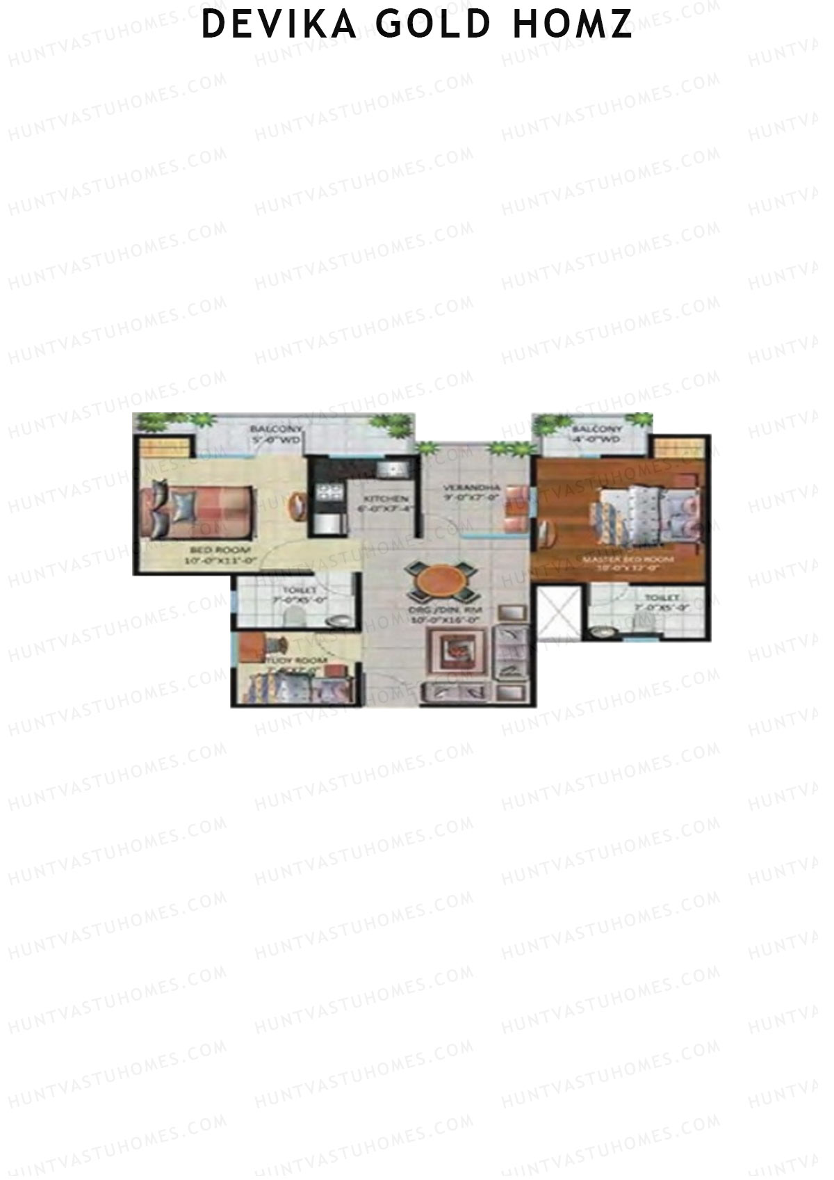 Devika Gold Homz Tower 5 Unit 3 Floor Plan