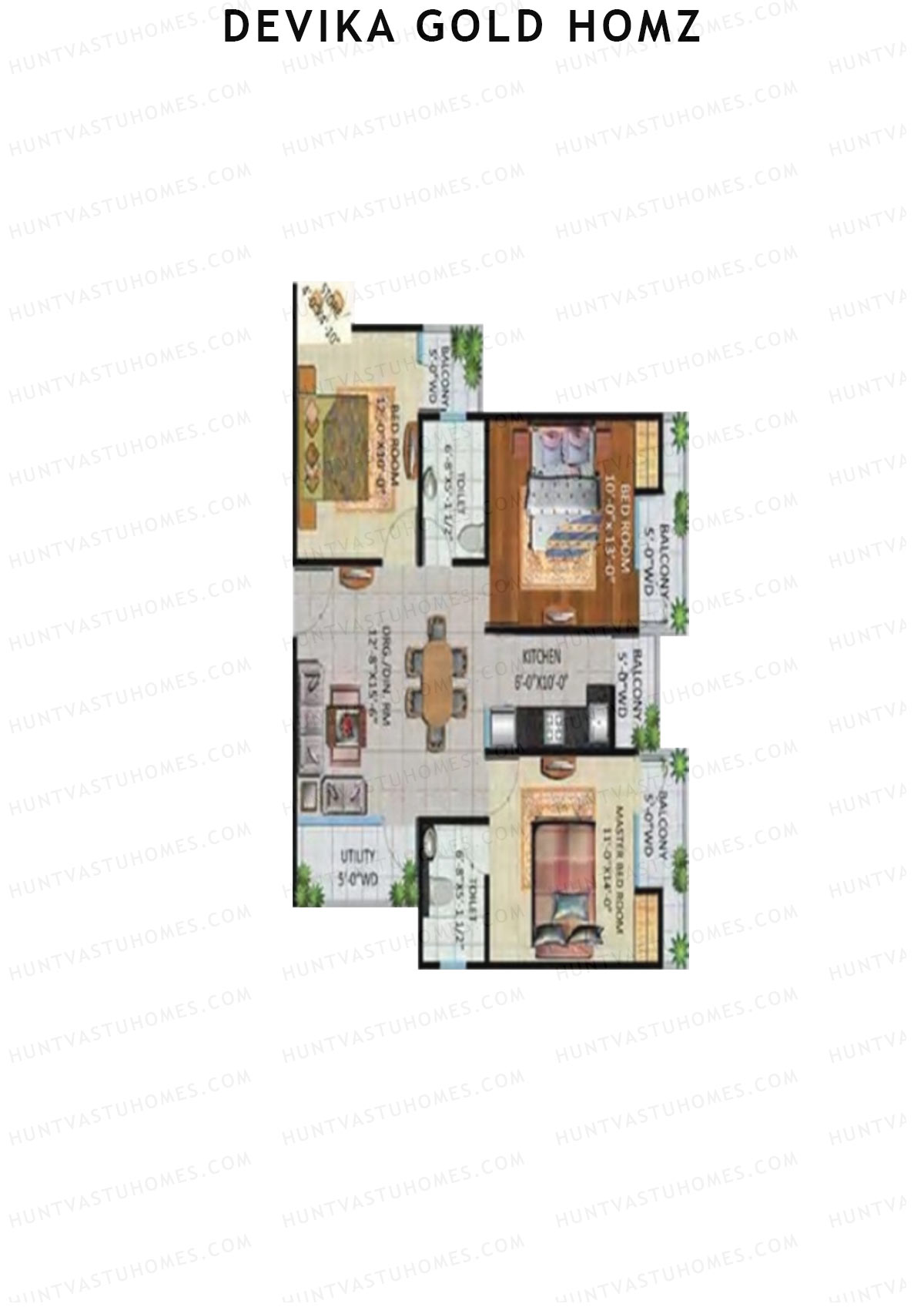 Devika Gold Homz Tower 5 Unit 6 Floor Plan