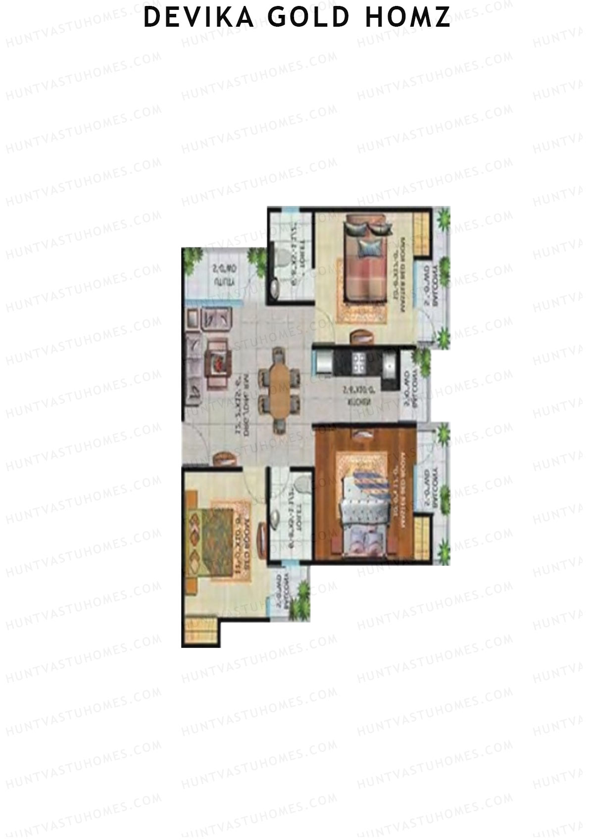 Devika Gold Homz Tower 5 Unit 8 Floor Plan