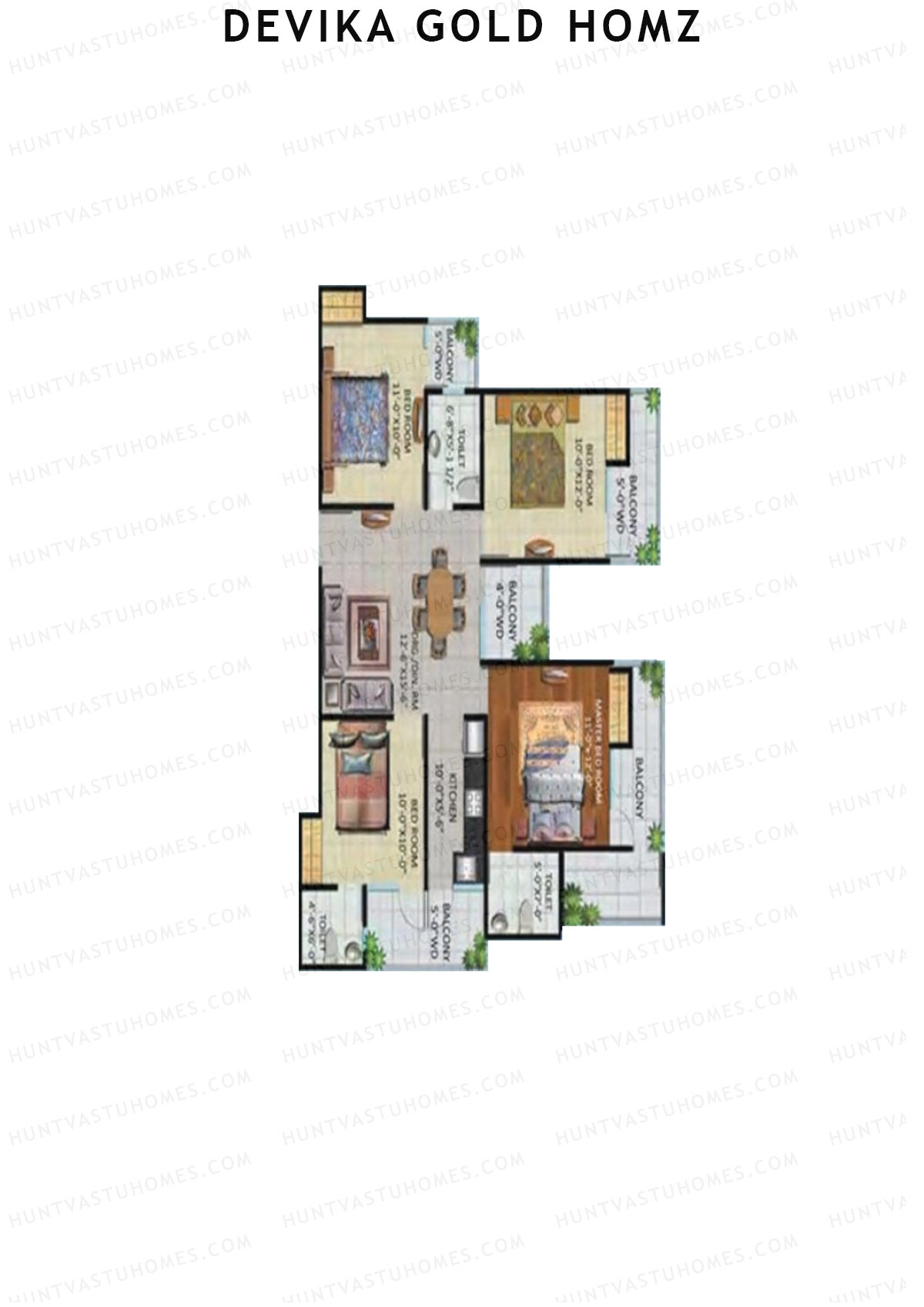 Devika Gold Homz Tower 7 Unit 6 Floor Plan