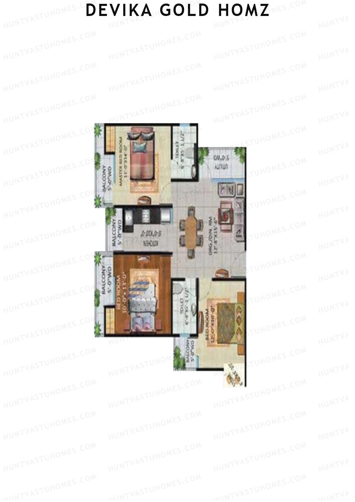 Devika Gold Homz Tower 7 Unit 8 Floor Plan