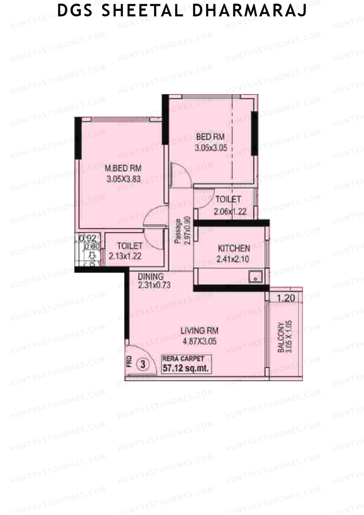 DGS Sheetal Dharmaraj Wing B Unit 3 Floor Plan