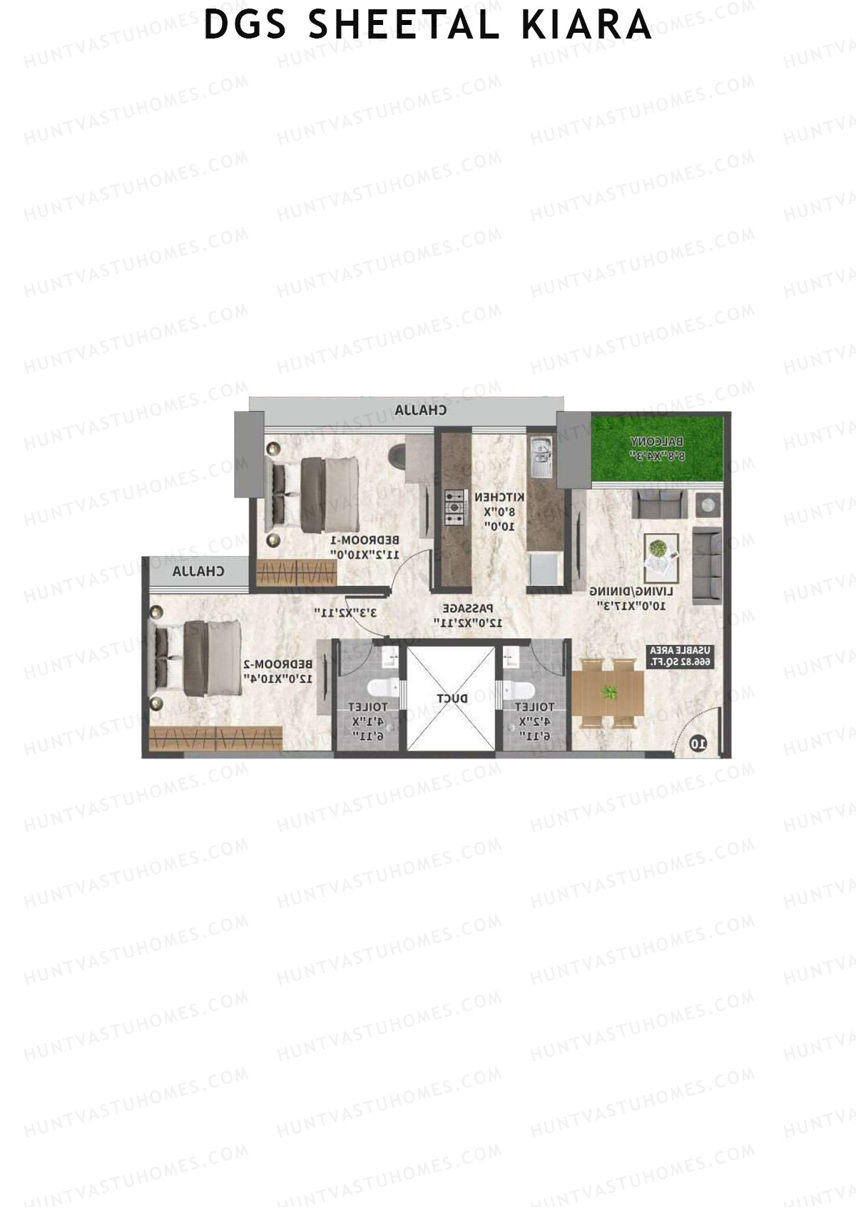 DGS Sheetal Kiara Tower A Unit 1 Floor Plan