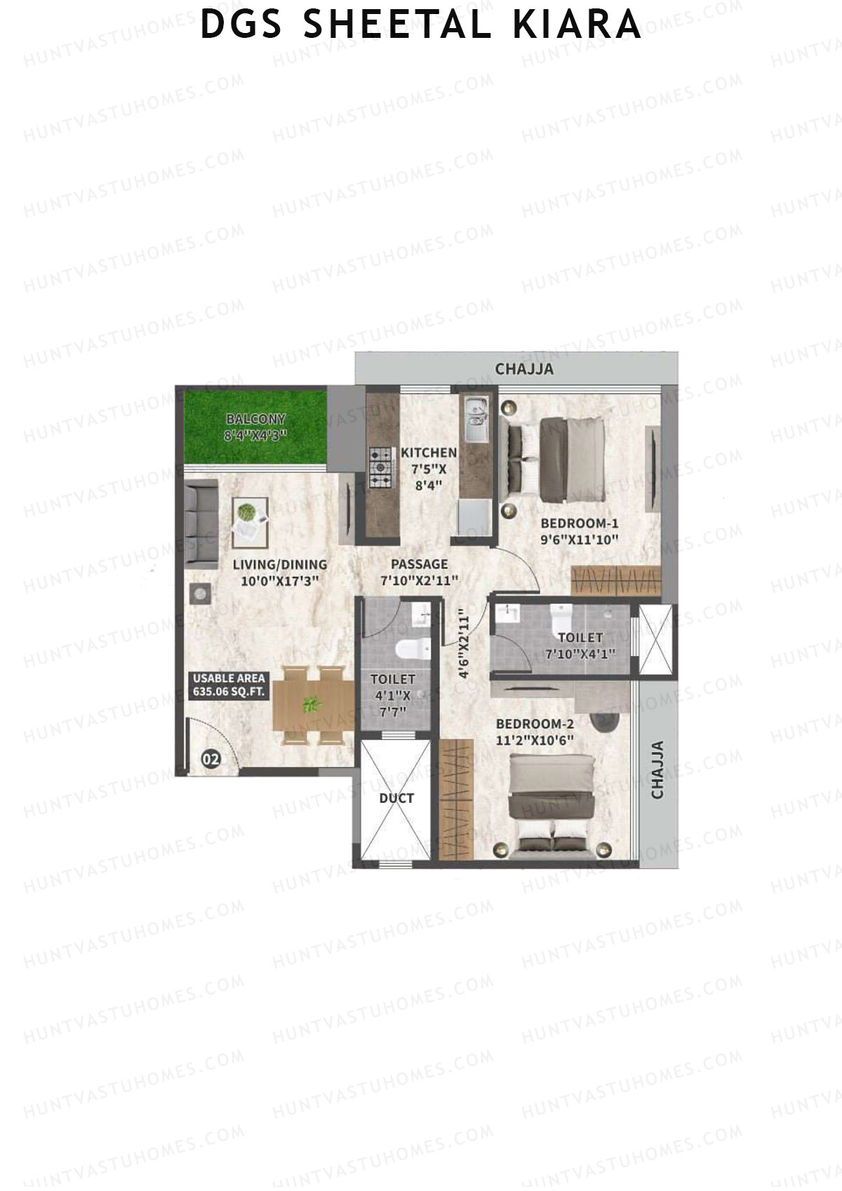 DGS Sheetal Kiara Tower A Unit 2 Floor Plan