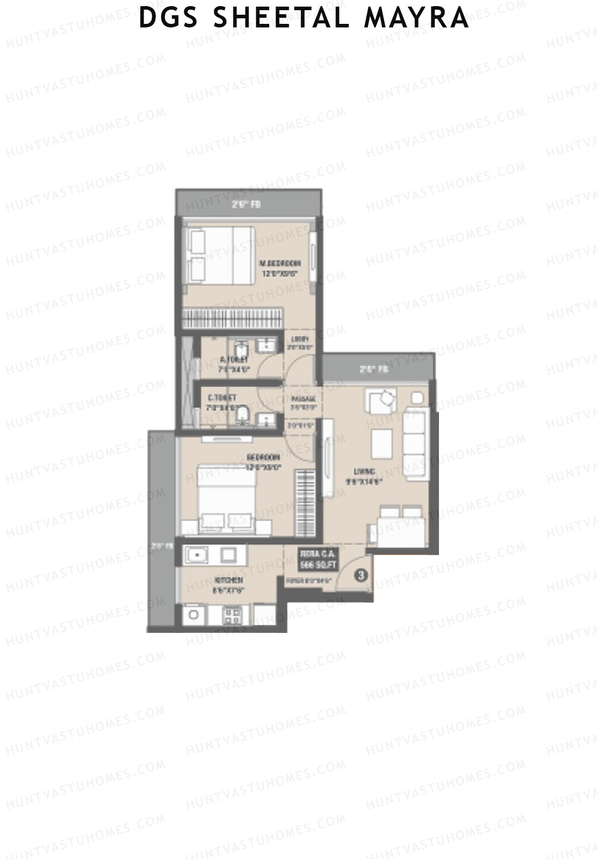 DGS Sheetal Mayra Block A Unit 3 Floor Plan