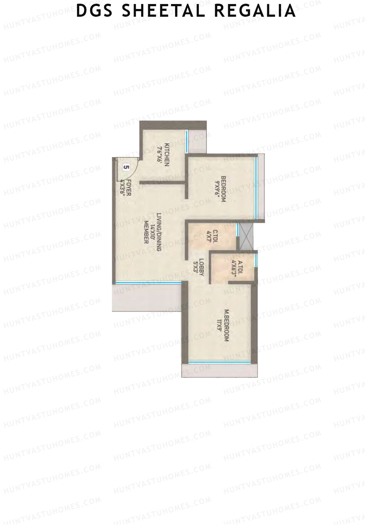 DGS Sheetal Regalia Wing A Unit 1 Floor Plan