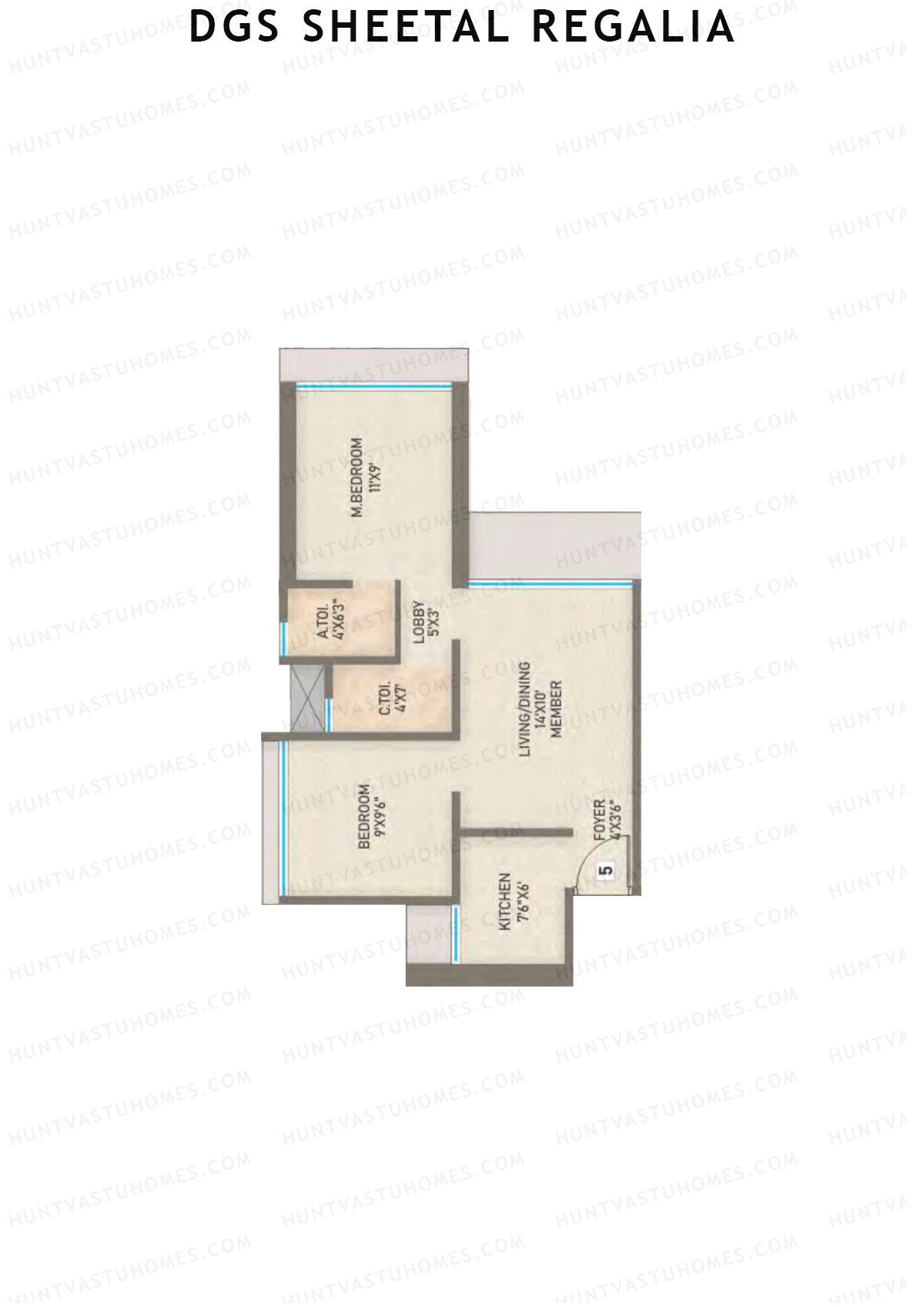 DGS Sheetal Regalia Wing A Unit 5 Floor Plan
