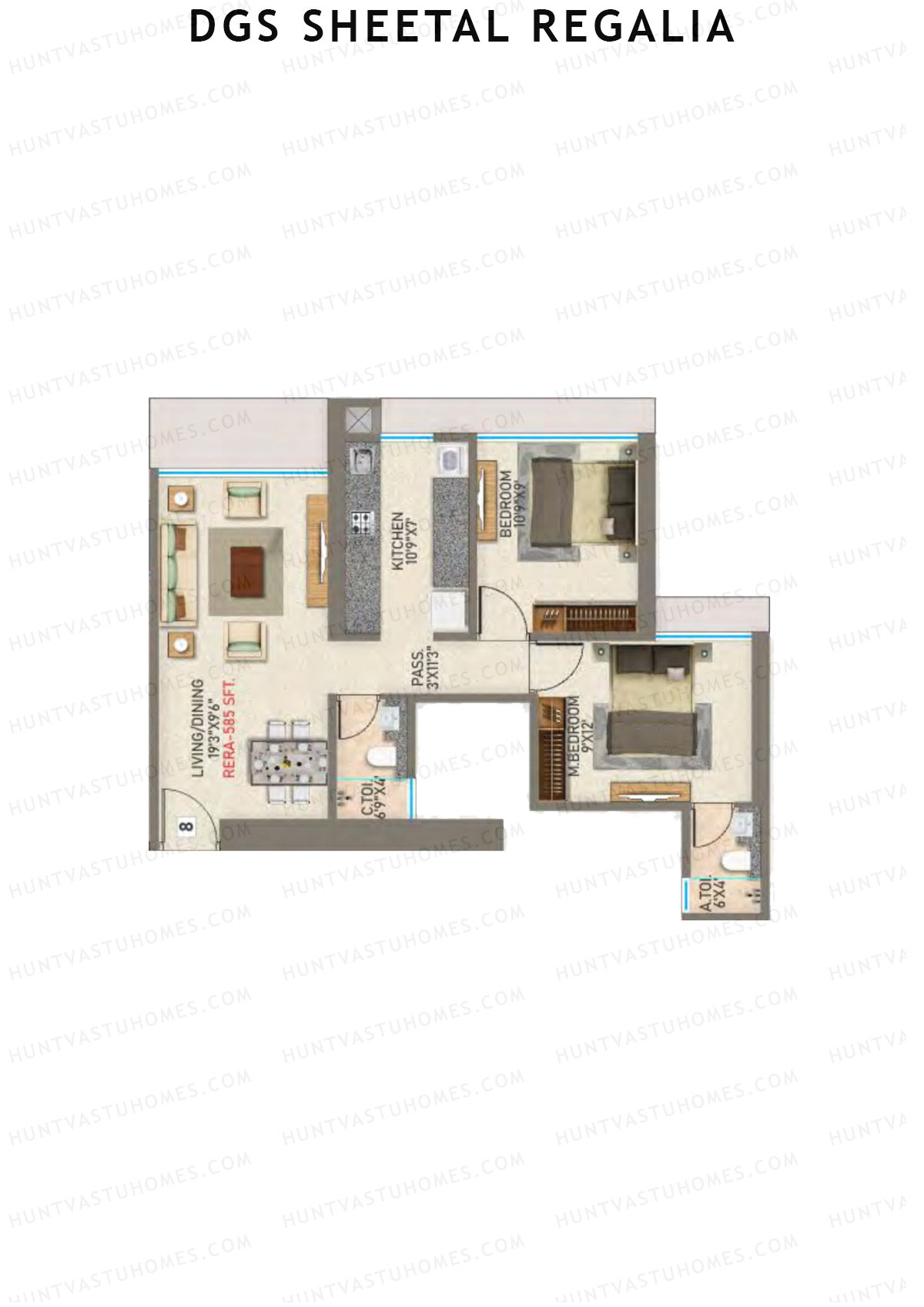 DGS Sheetal Regalia Wing A Unit 8 Floor Plan