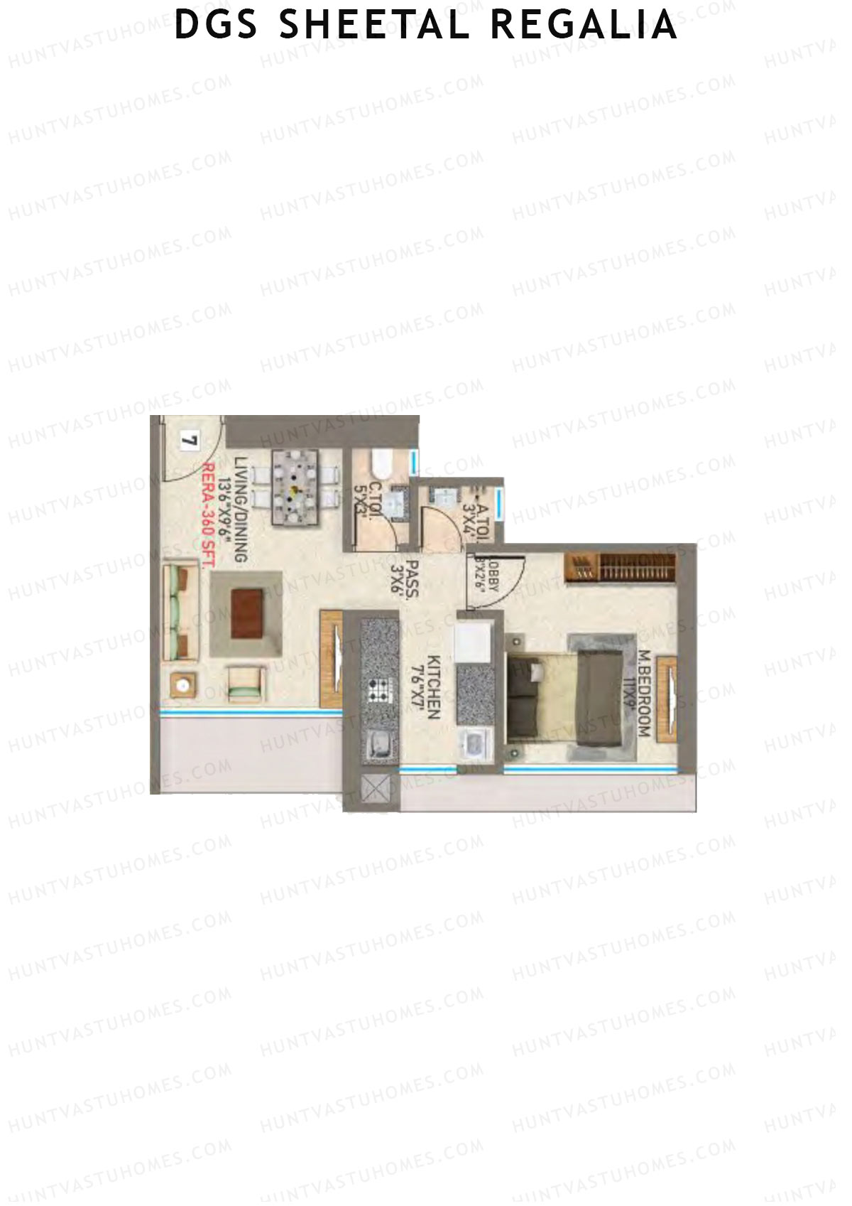 DGS Sheetal Regalia Wing B Unit 1 Floor Plan