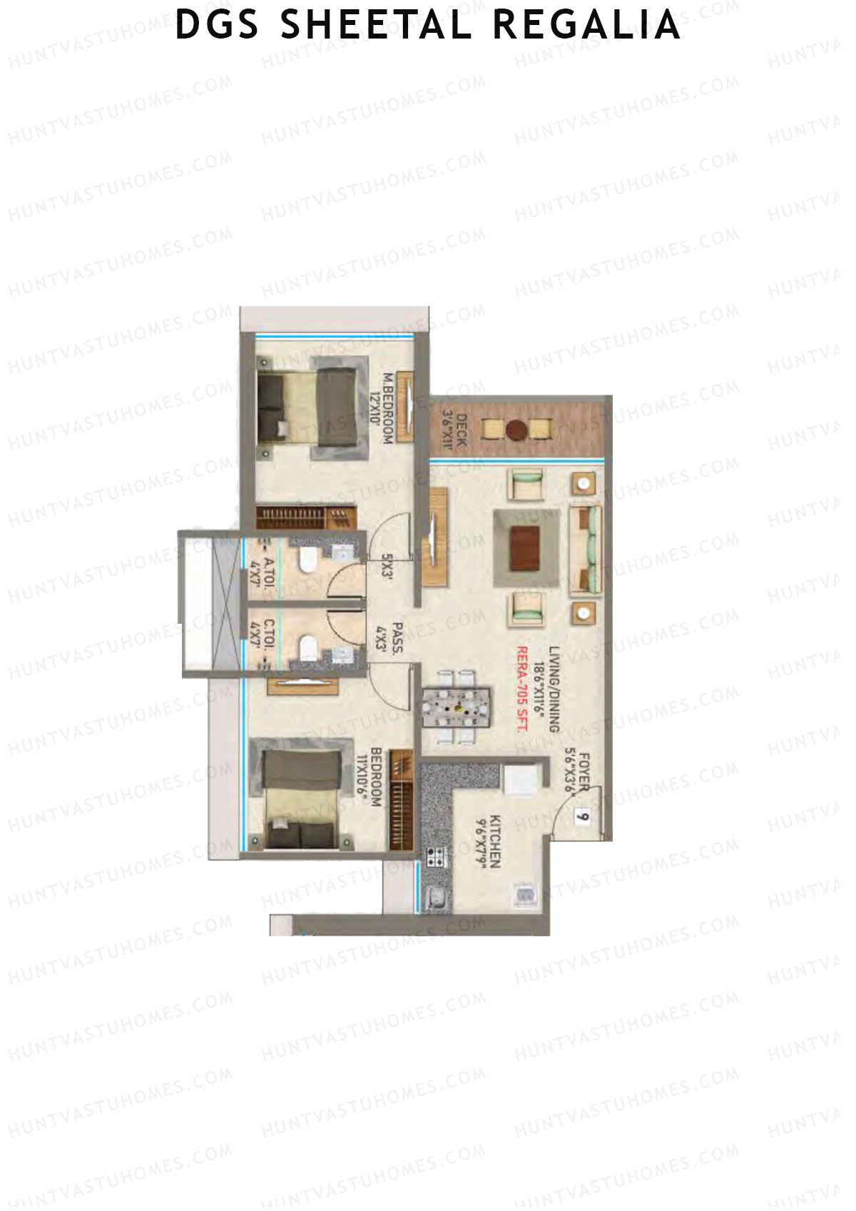 DGS Sheetal Regalia Wing B Unit 5 Floor Plan