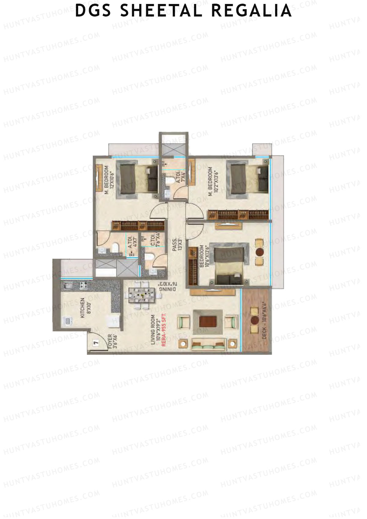 DGS Sheetal Regalia Wing B Unit 7 Floor Plan