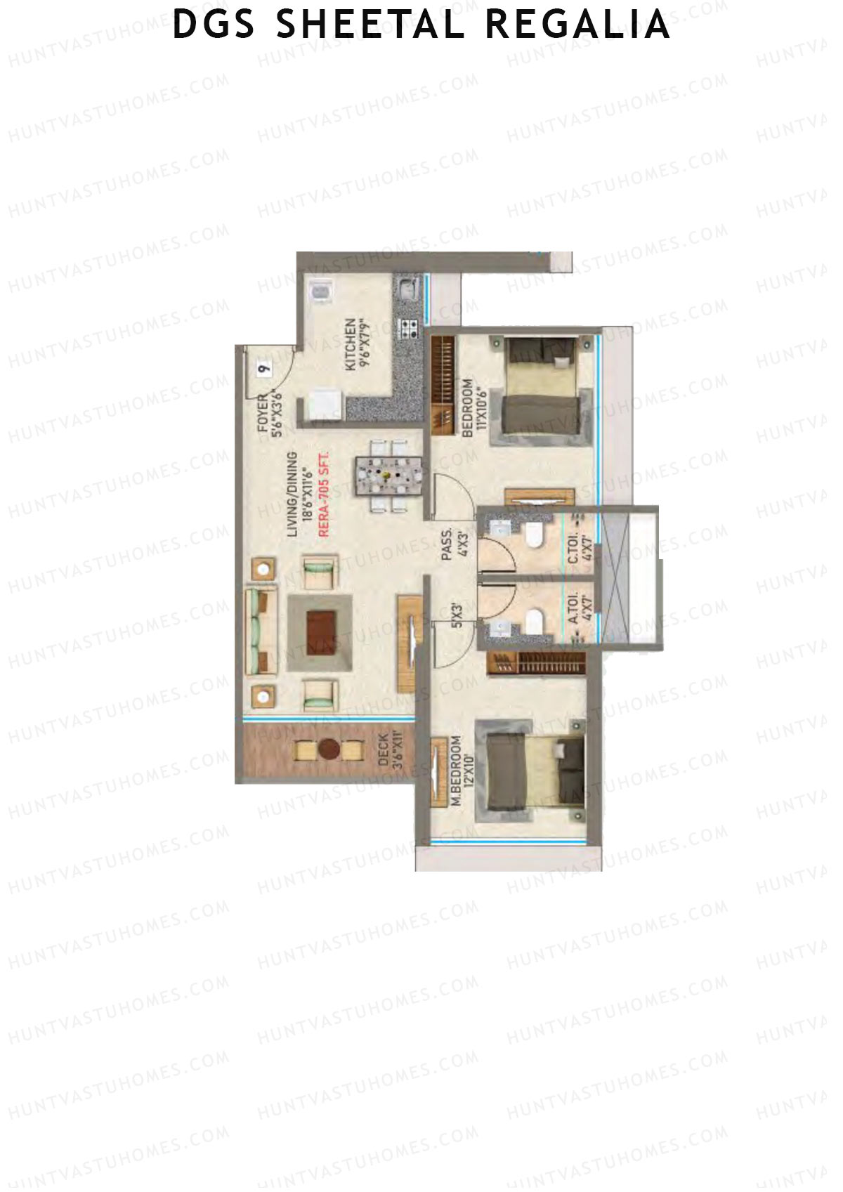 DGS Sheetal Regalia Wing B Unit 9 Floor Plan