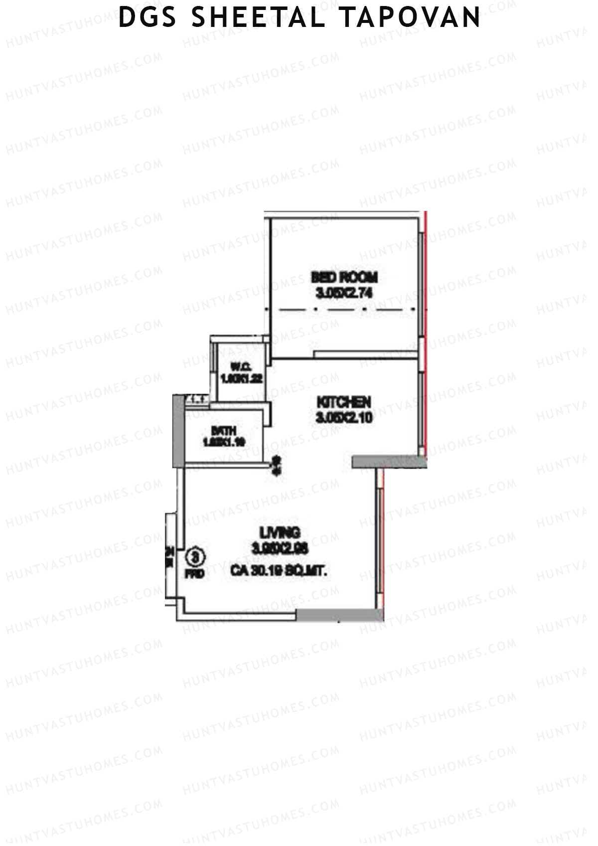 DGS Sheetal Tapovan Wing E Unit 3 Floor Plan