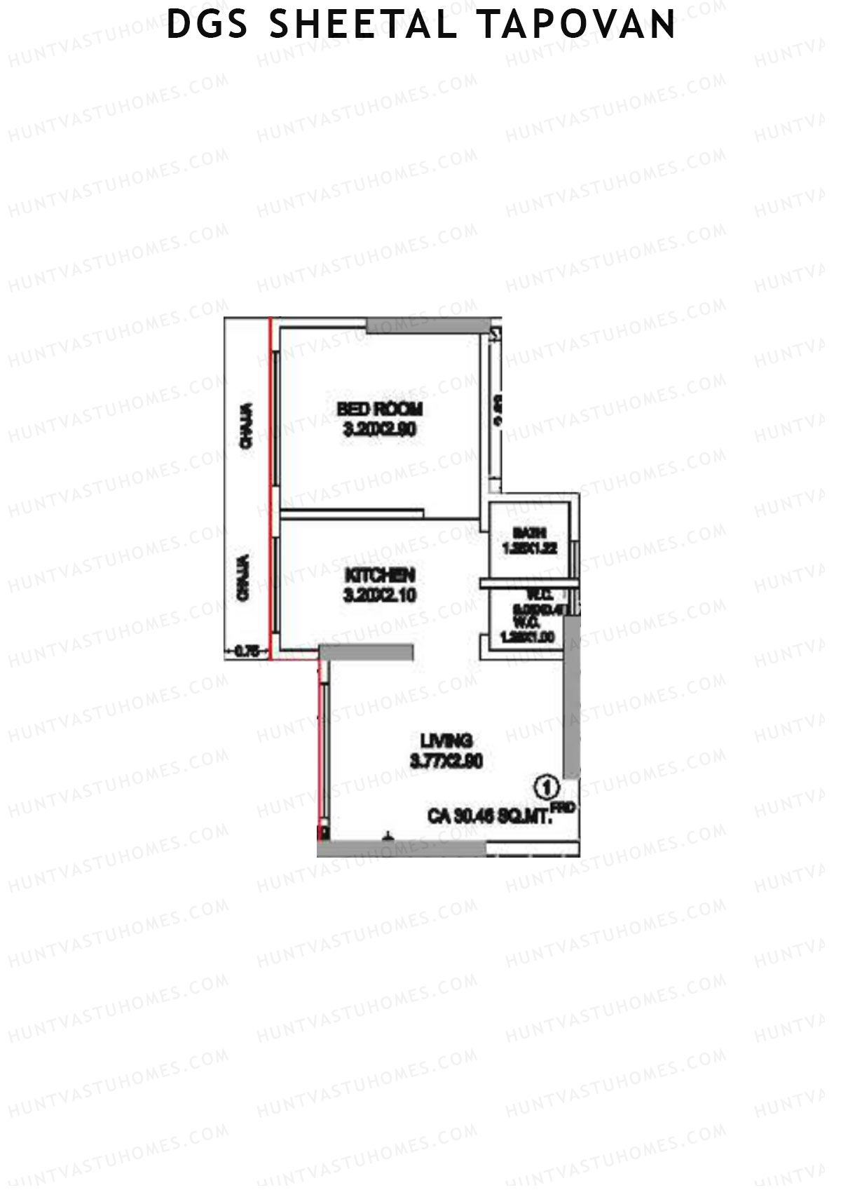 DGS Sheetal Tapovan Wing F Unit 1 Floor Plan