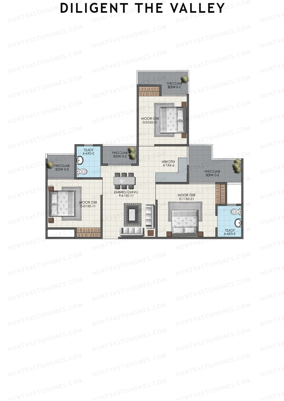 Diligent The Valley Tower A Unit 4 Floor Plan