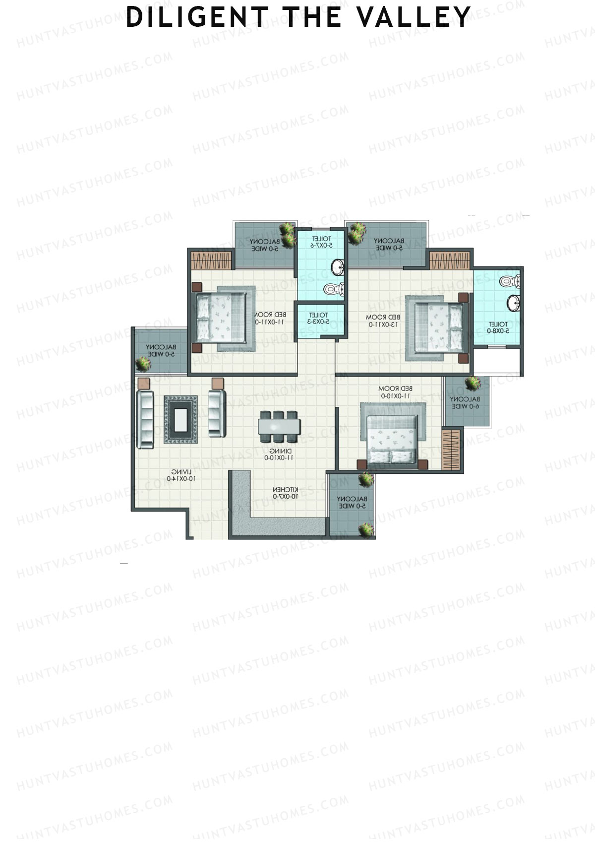 Diligent The Valley Tower A Unit 7 Floor Plan