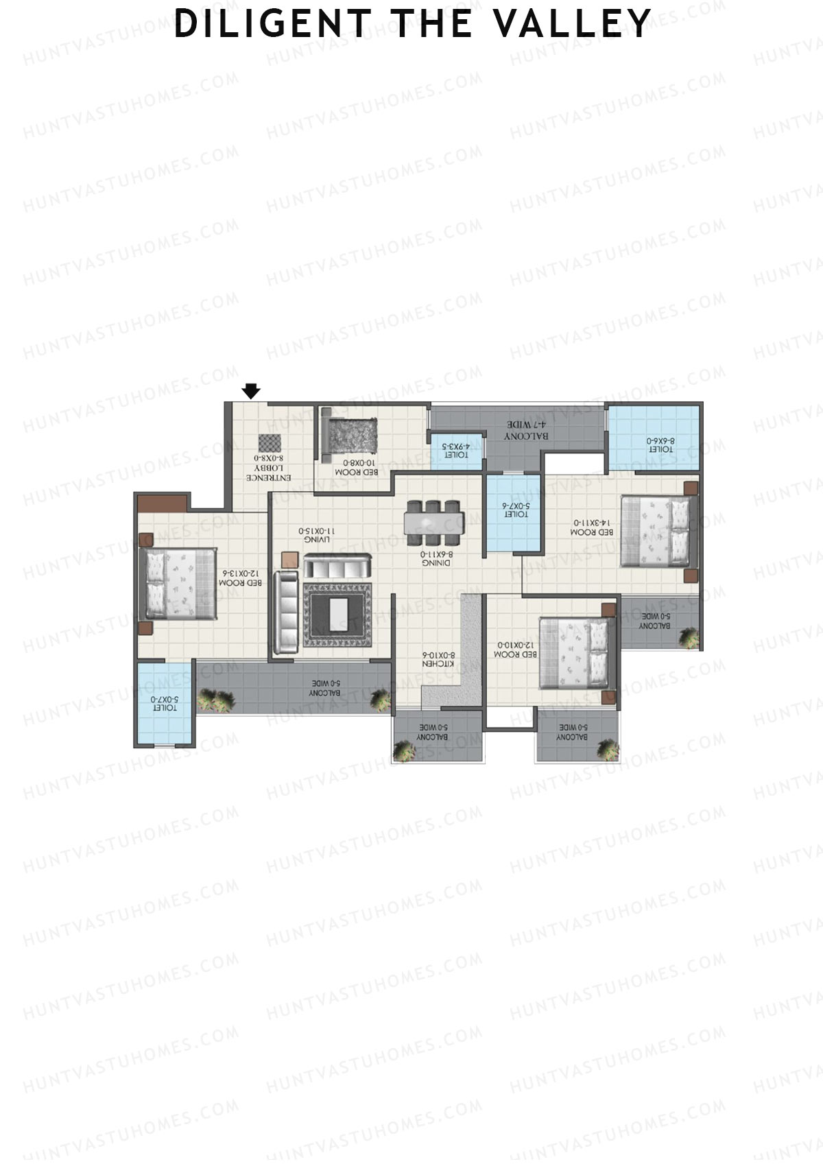 Diligent The Valley Tower A Unit 8 Floor Plan