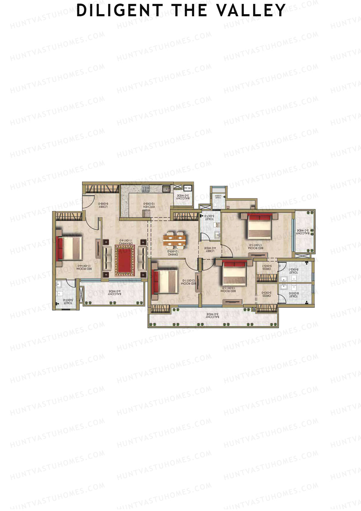 Diligent The Valley Tower B Unit 1 Floor Plan