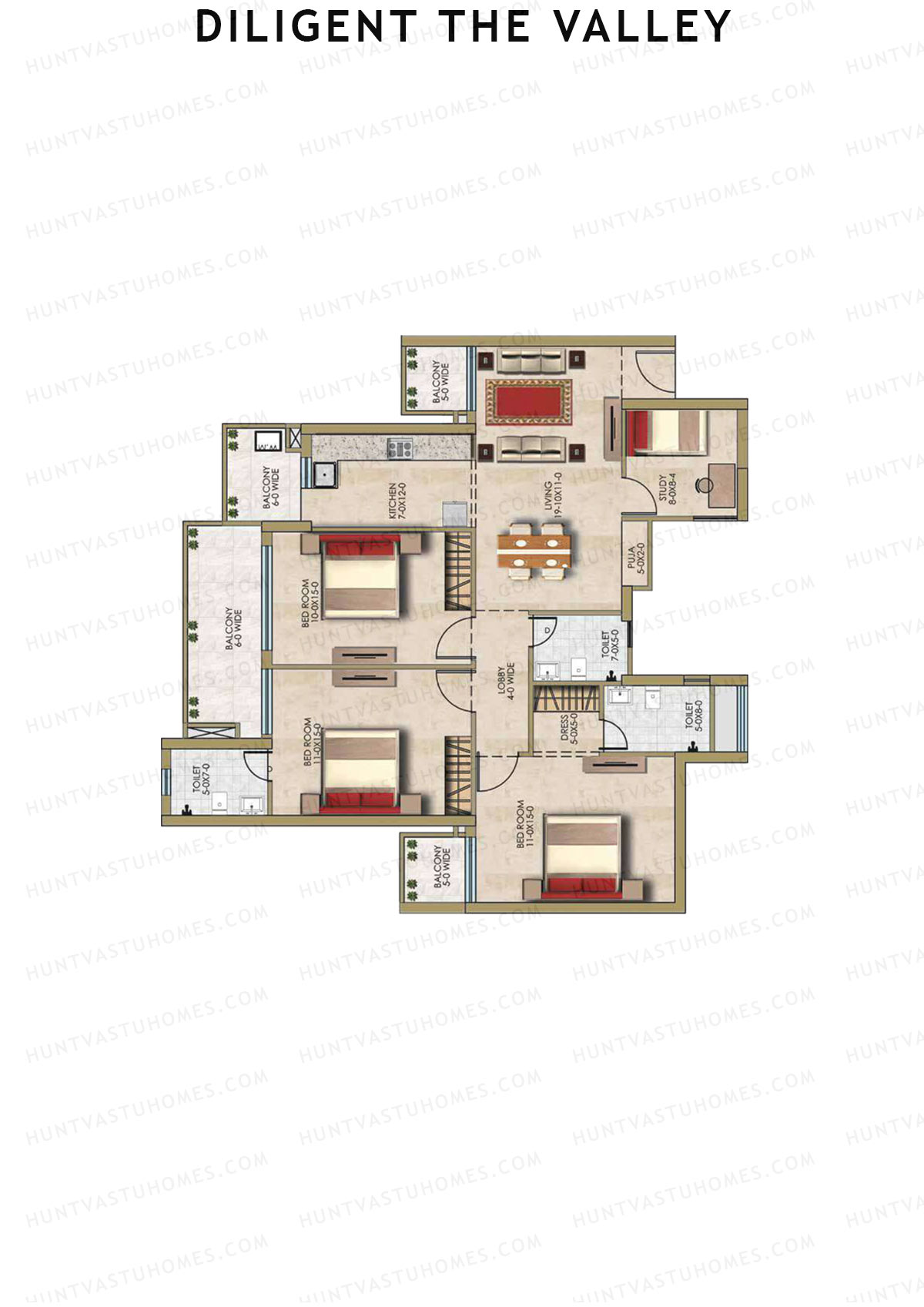 Diligent The Valley Tower B Unit 4 Floor Plan