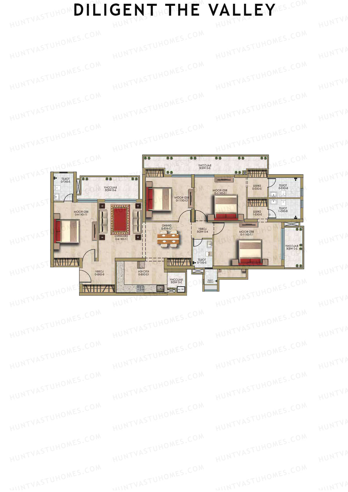 Diligent The Valley Tower B Unit 6 Floor Plan