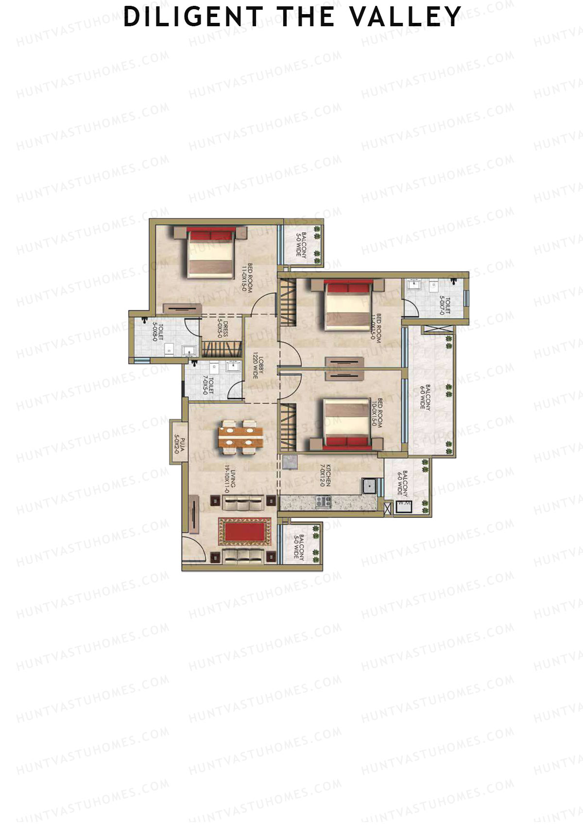 Diligent The Valley Tower B Unit 8 Floor Plan