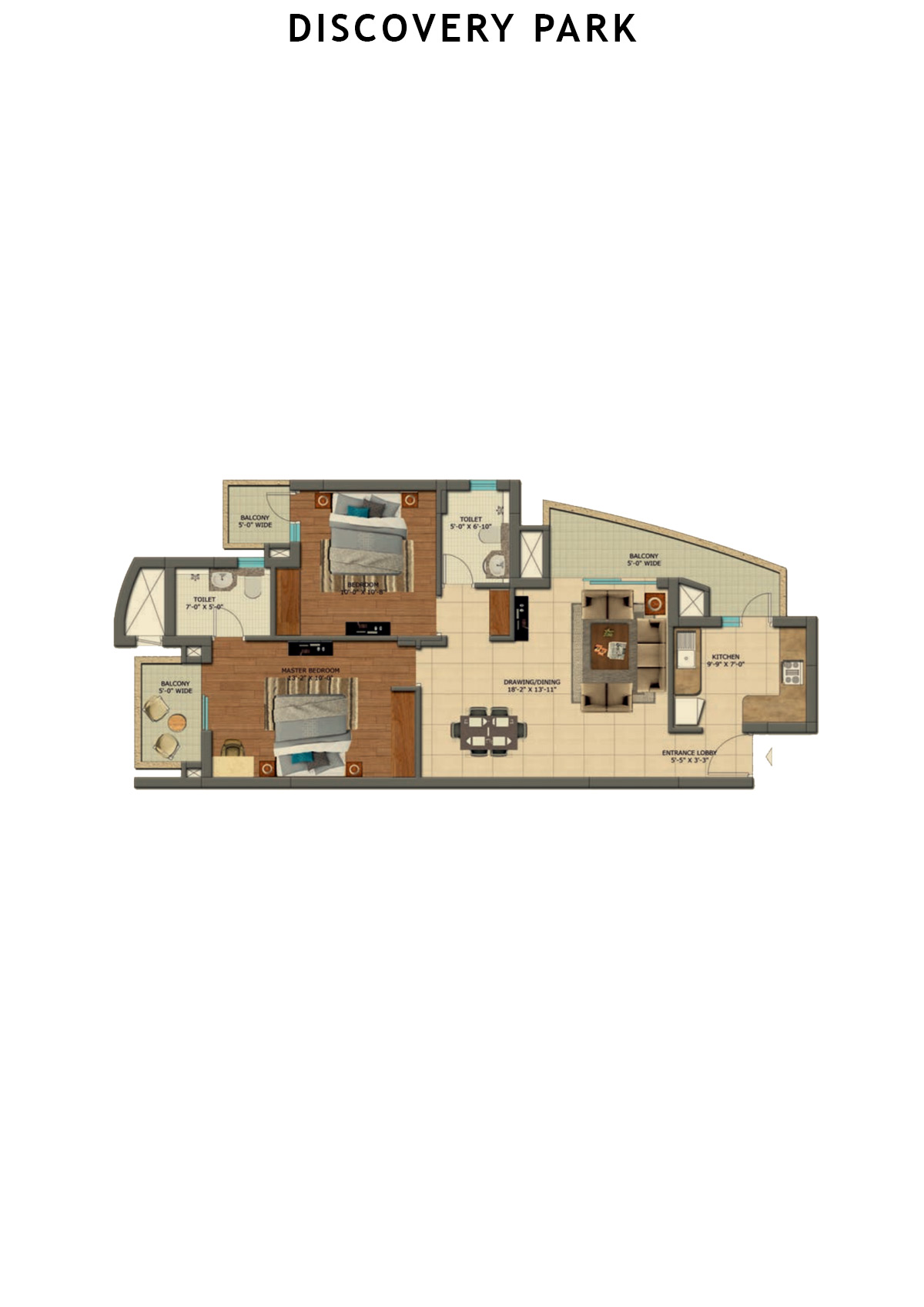 Discovery Park Tower A Unit 2 Floor Plan