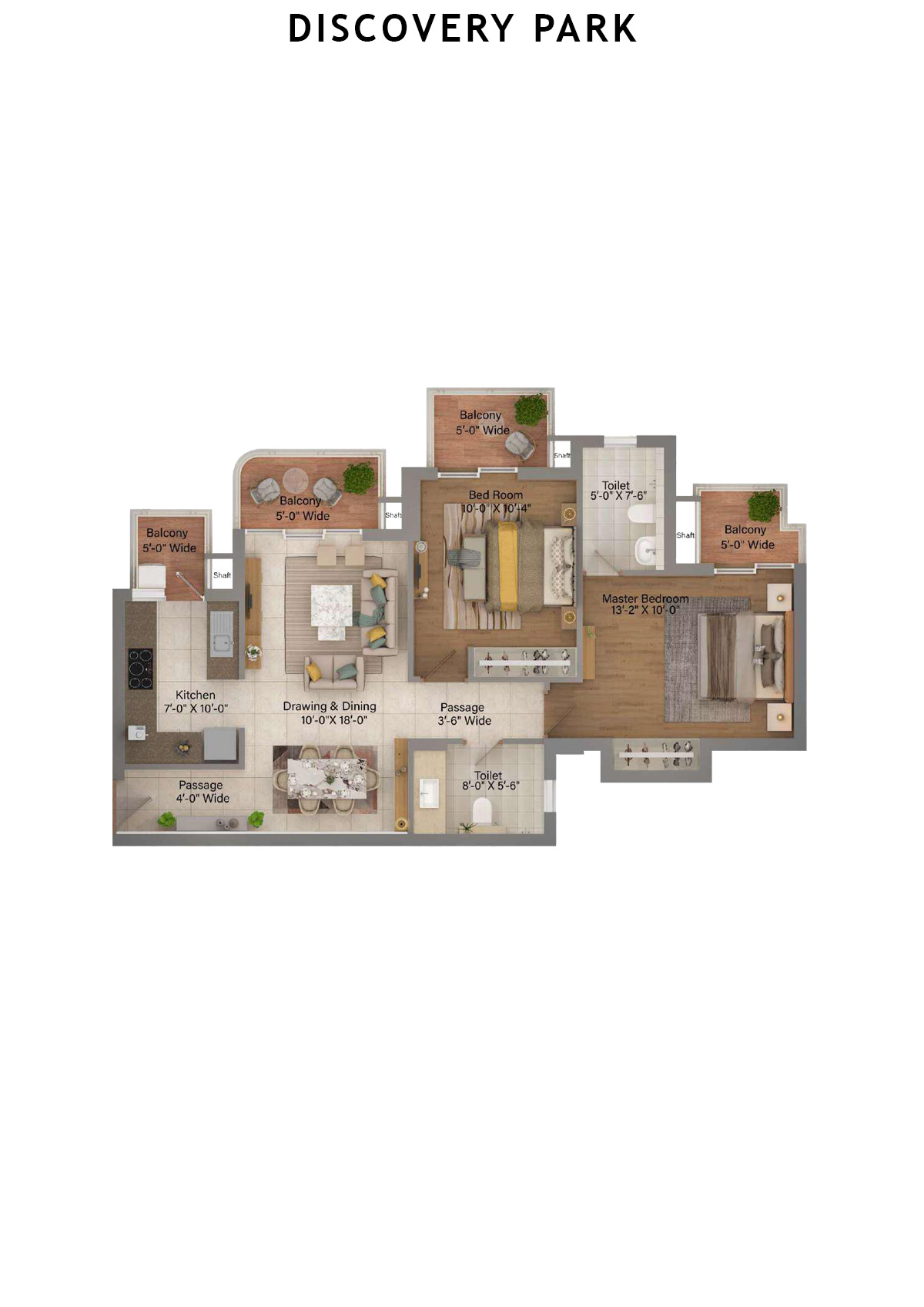 Discovery Park Tower A Unit 5 Floor Plan
