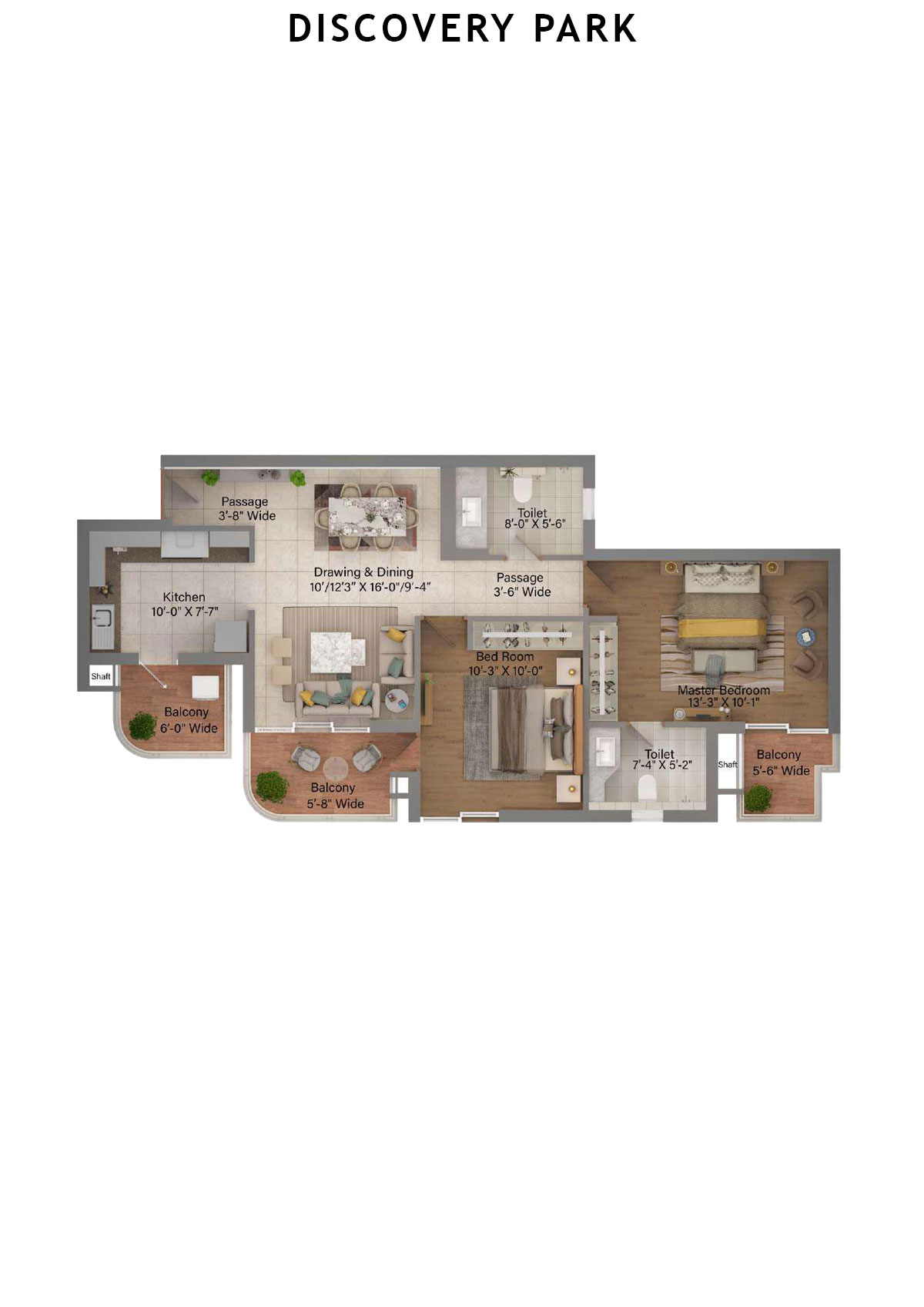 Discovery Park Tower A Unit 6 Floor Plan
