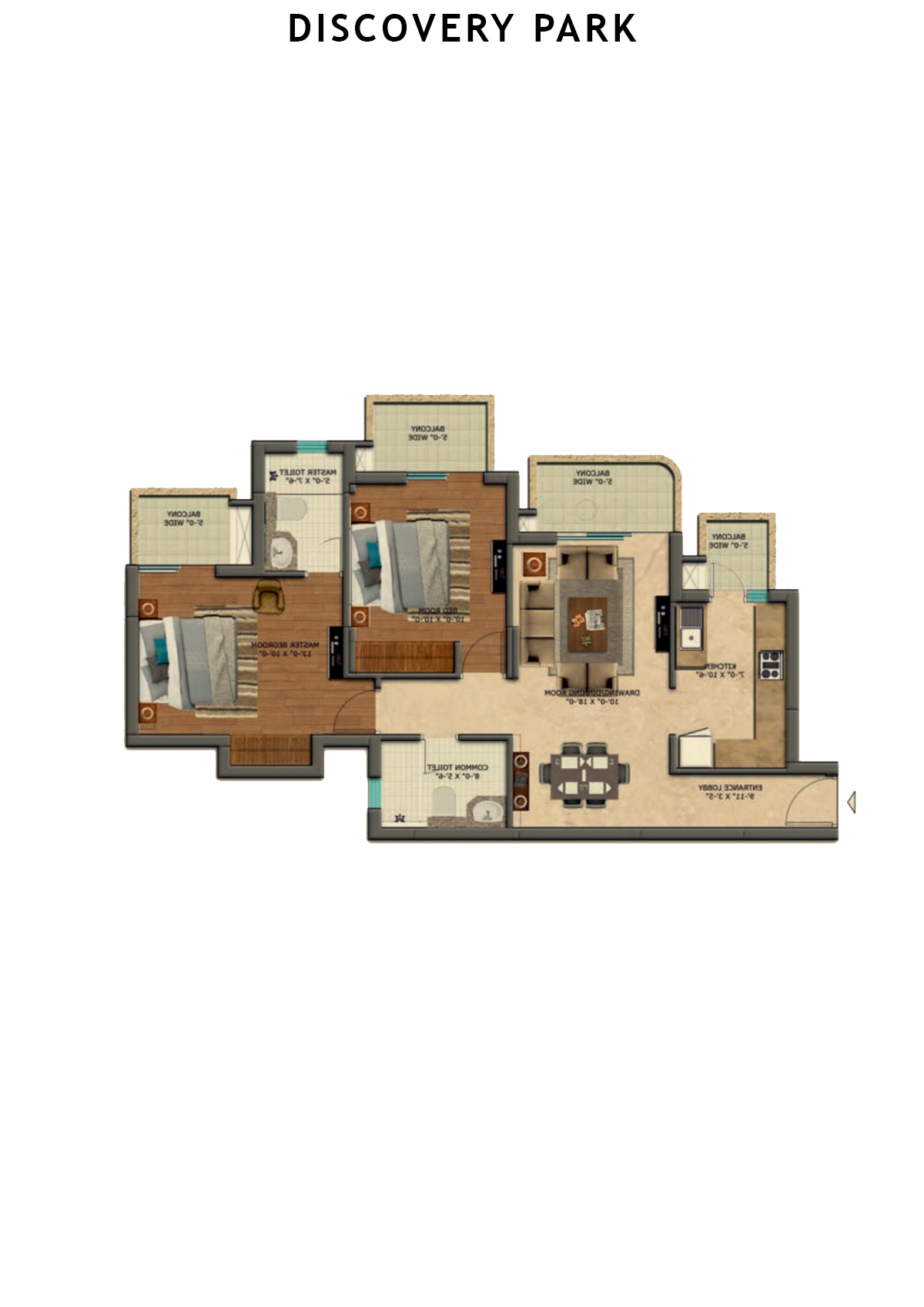 Discovery Park Tower F Unit 2 Floor Plan