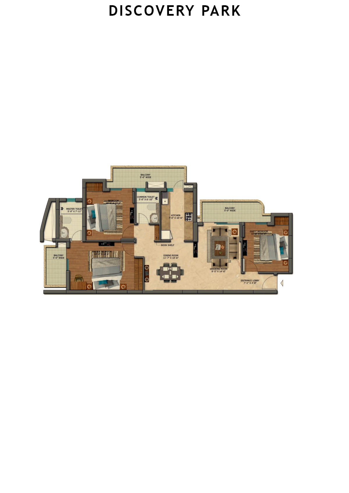 Discovery Park Tower H Unit 2 Floor Plan