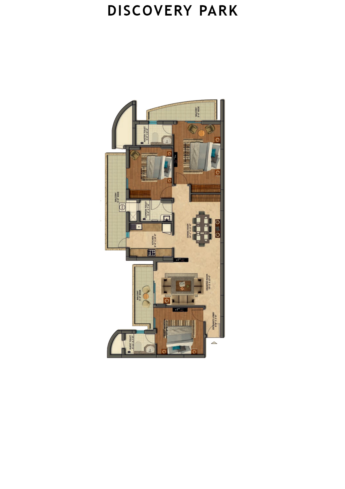 Discovery Park Tower J Unit 3 Floor Plan