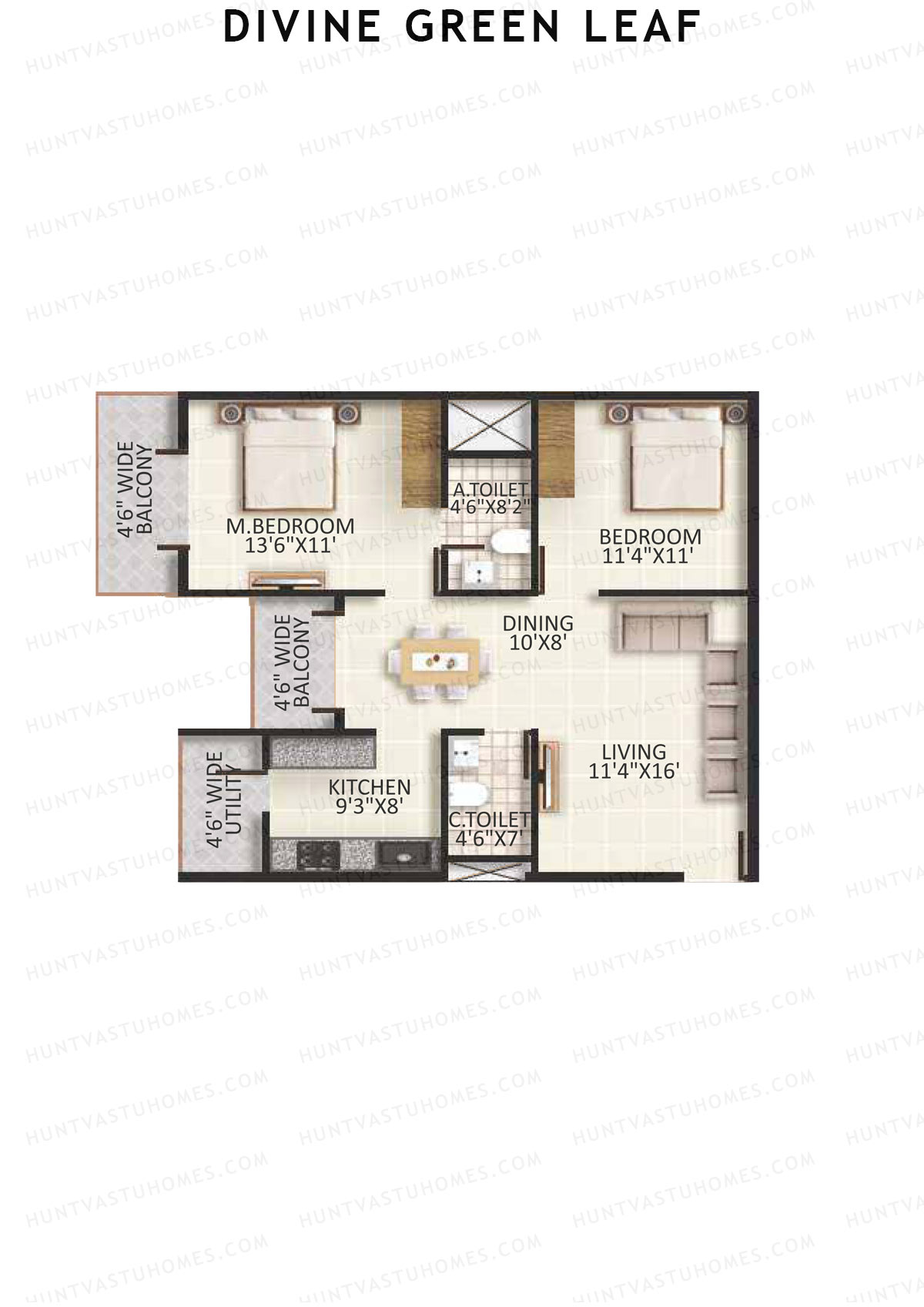 Divine Green Leaf Block A Unit 26 Floor Plan