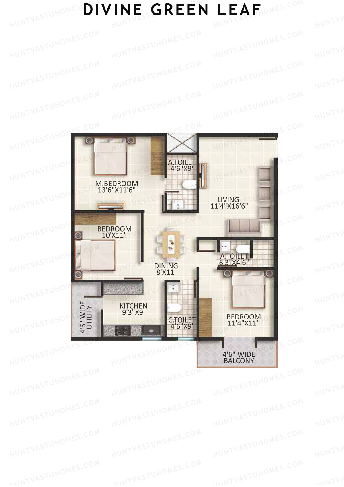 Divine Green Leaf Block A Unit 5 Floor Plan