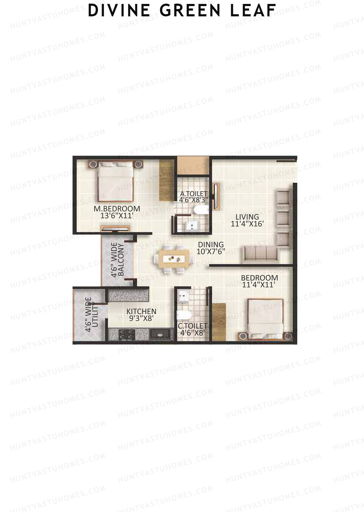 Divine Green Leaf Block A Unit 7 Floor Plan
