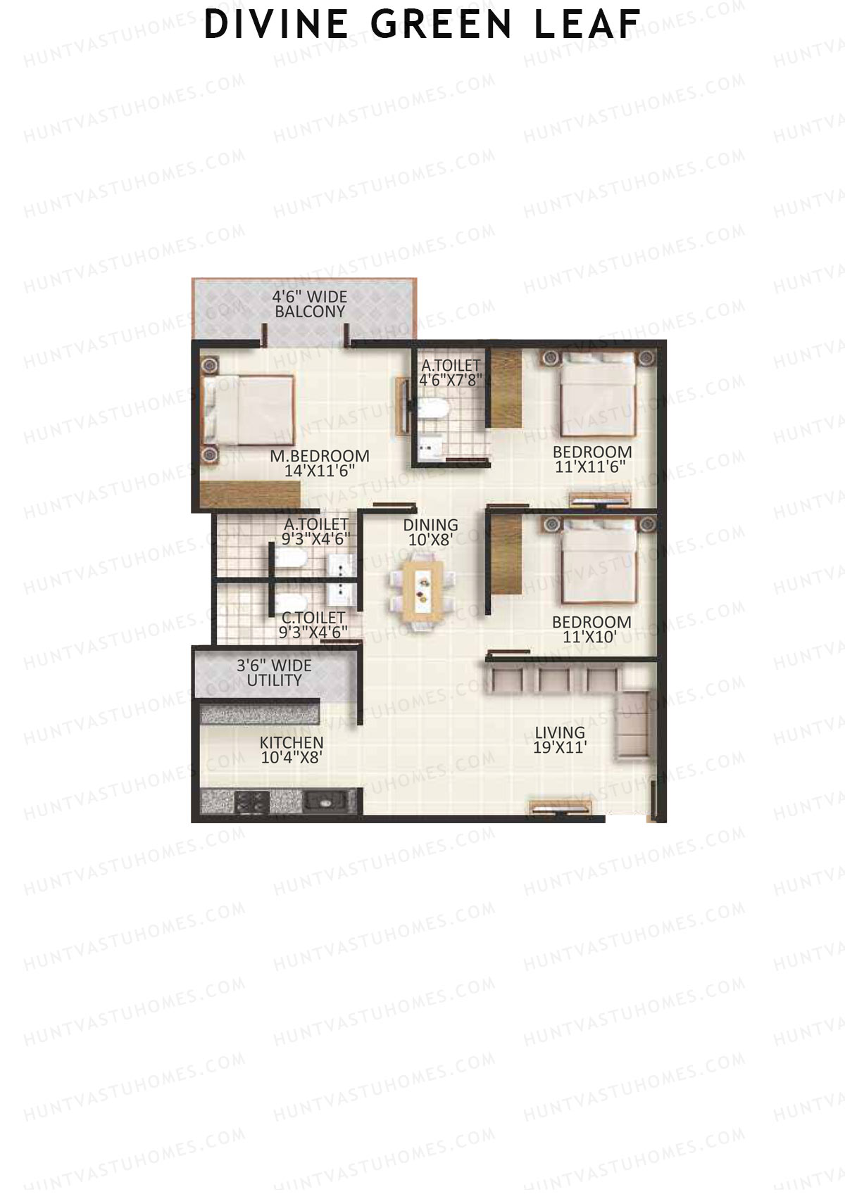 Divine Green Leaf Block A Unit 8 Floor Plan