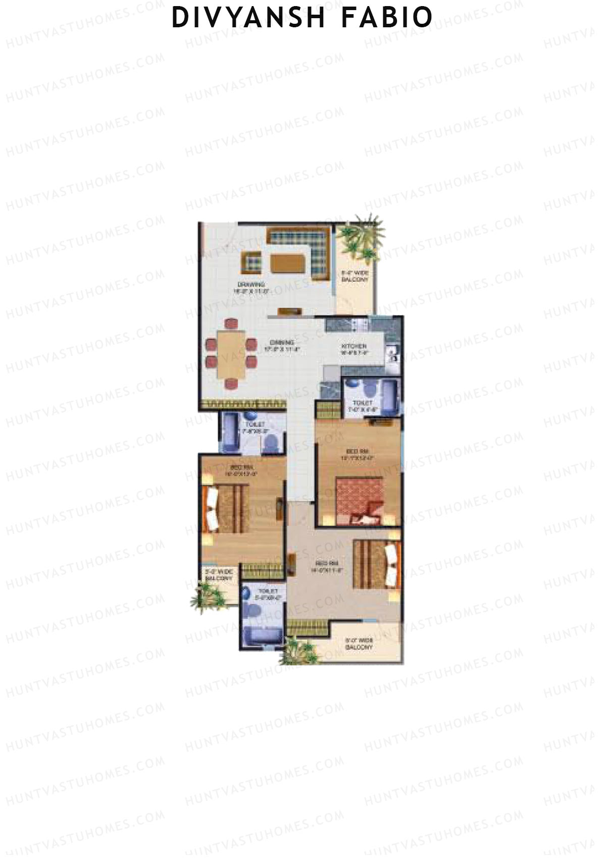 Divyansh Fabio Tower 1 Unit 4 Floor Plan