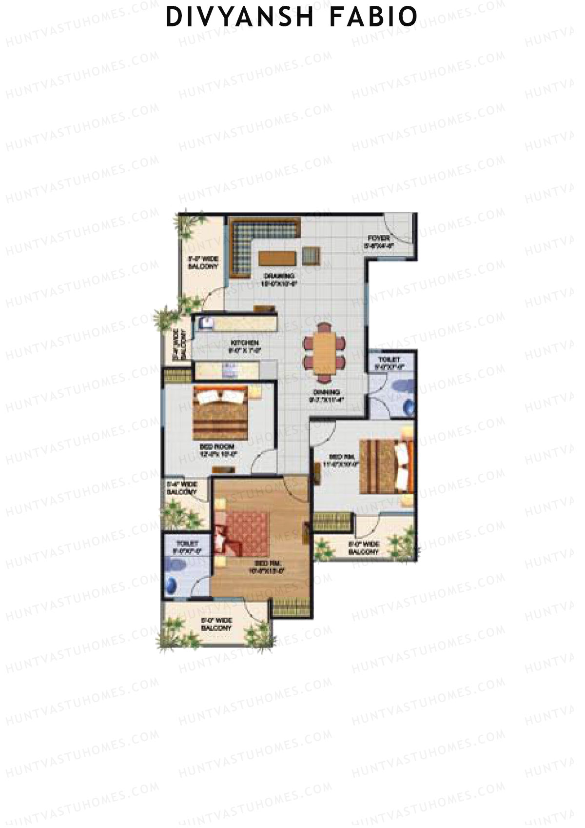 Divyansh Fabio Tower 2 Unit 5 Floor Plan