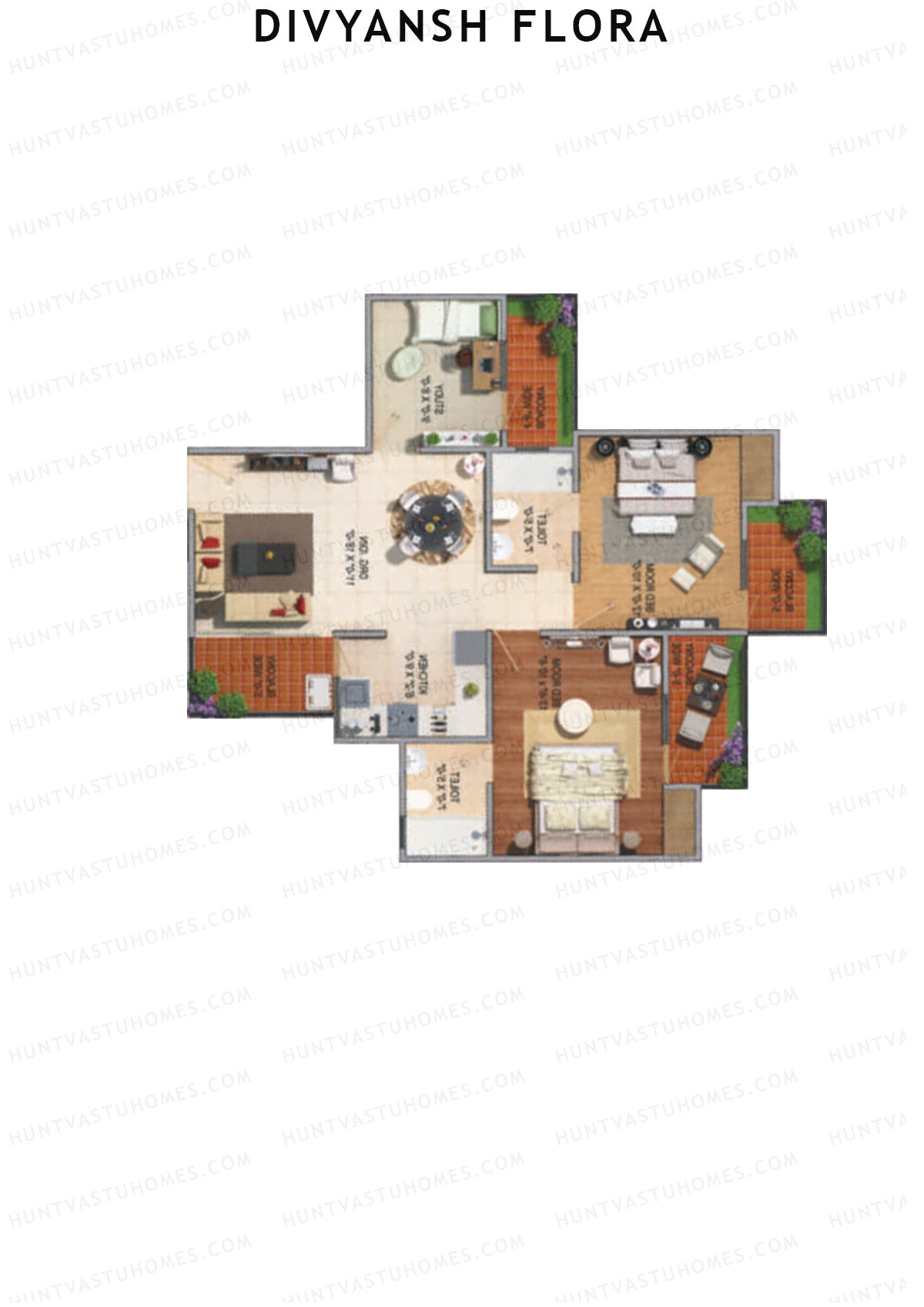 Divyansh Flora Tower A Unit 5 Floor Plan